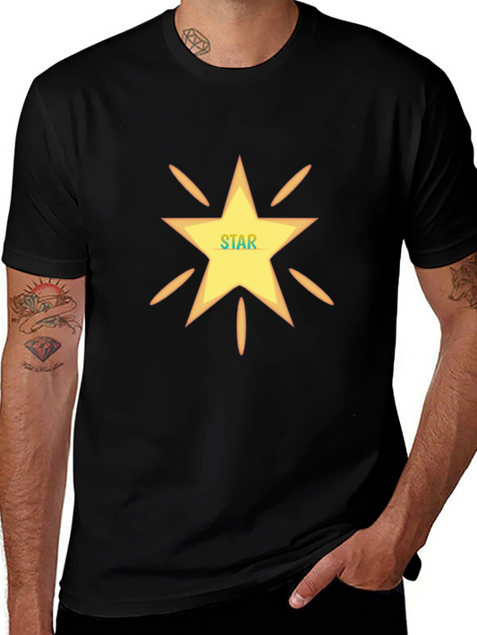 Star Design Black T-Shirt