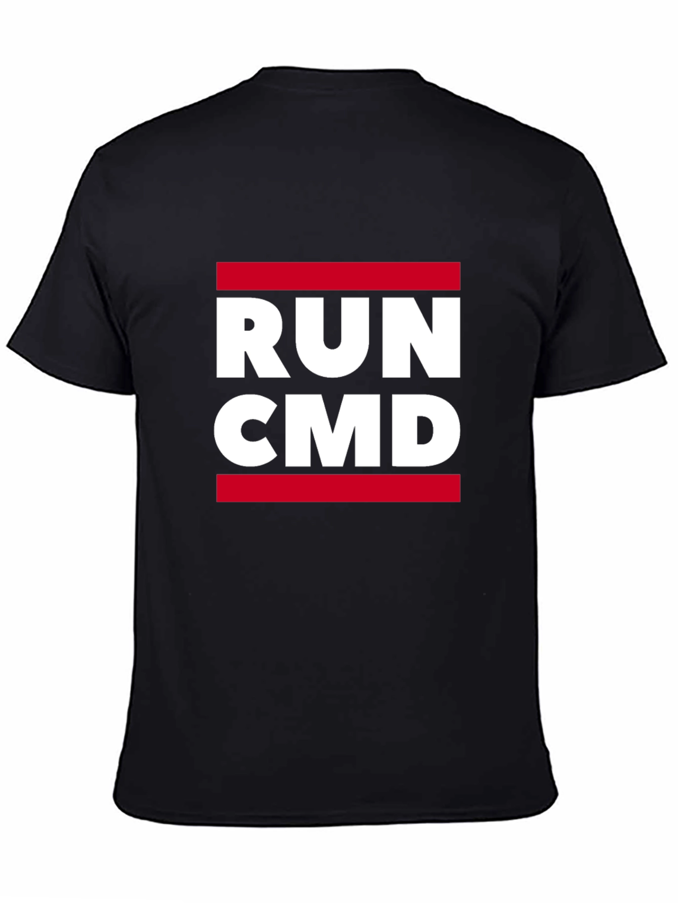 Run CMD Graphic Tee - Black Cotton T-Shirt