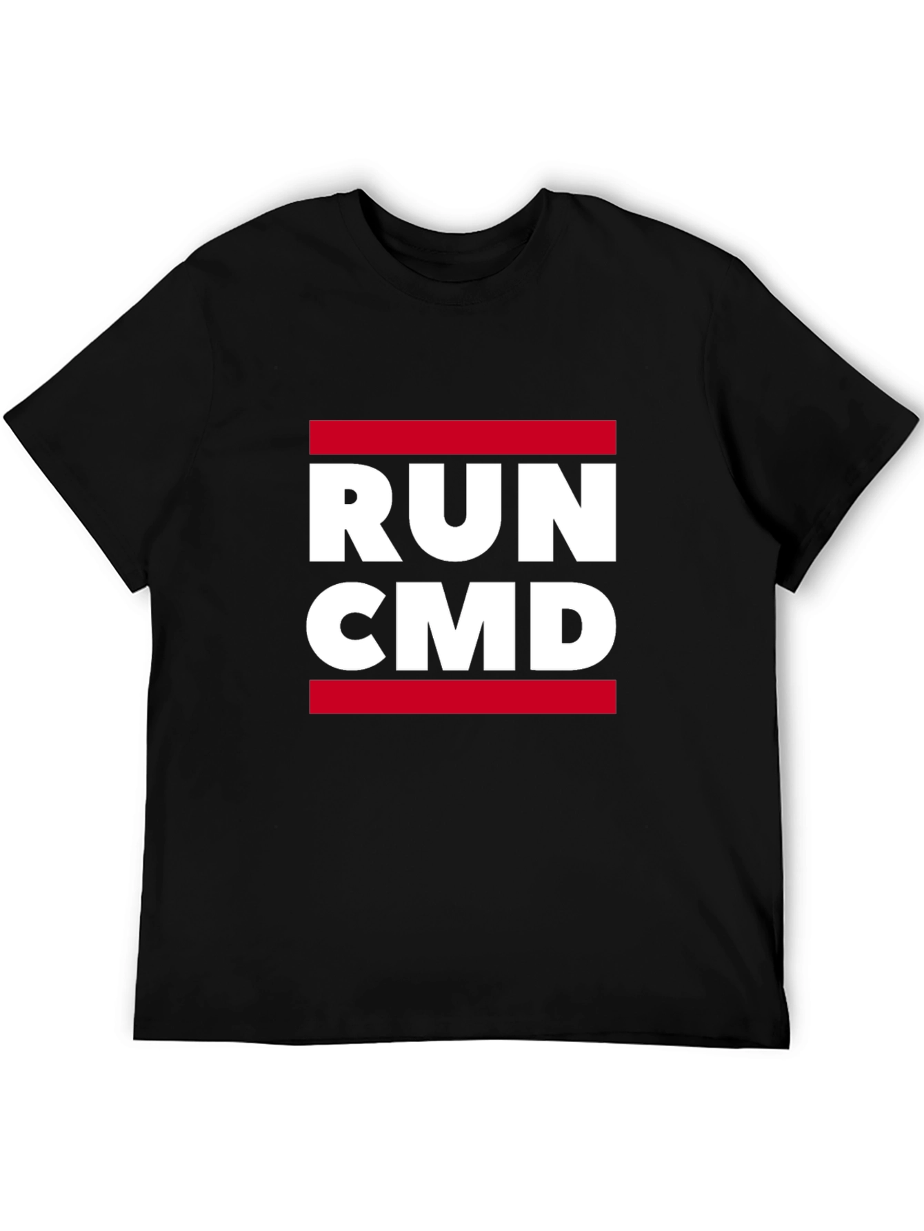 Run CMD Graphic Tee - Black Cotton T-Shirt