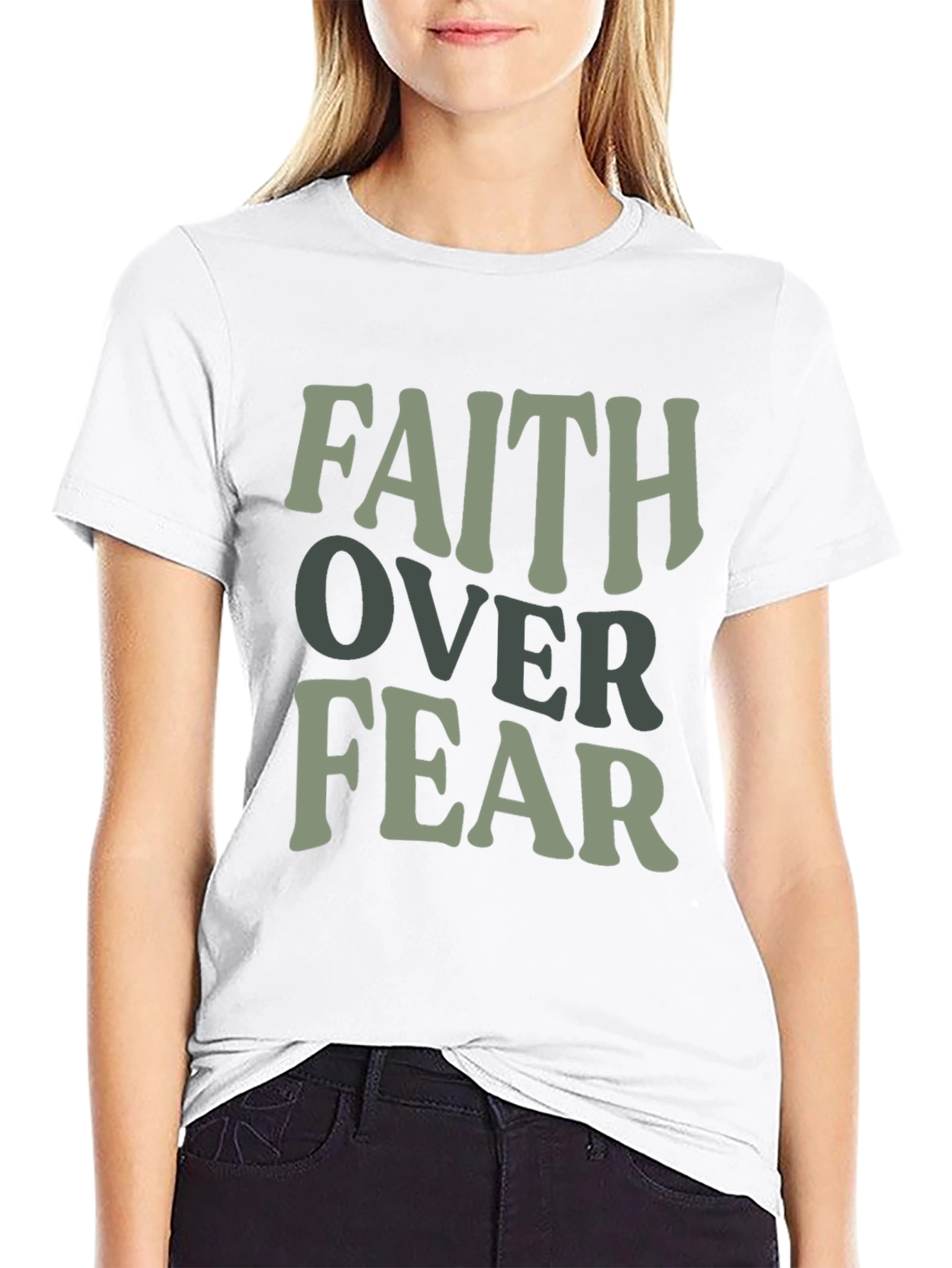Faith Over Fear Graphic T-Shirt - Mens Black Tee