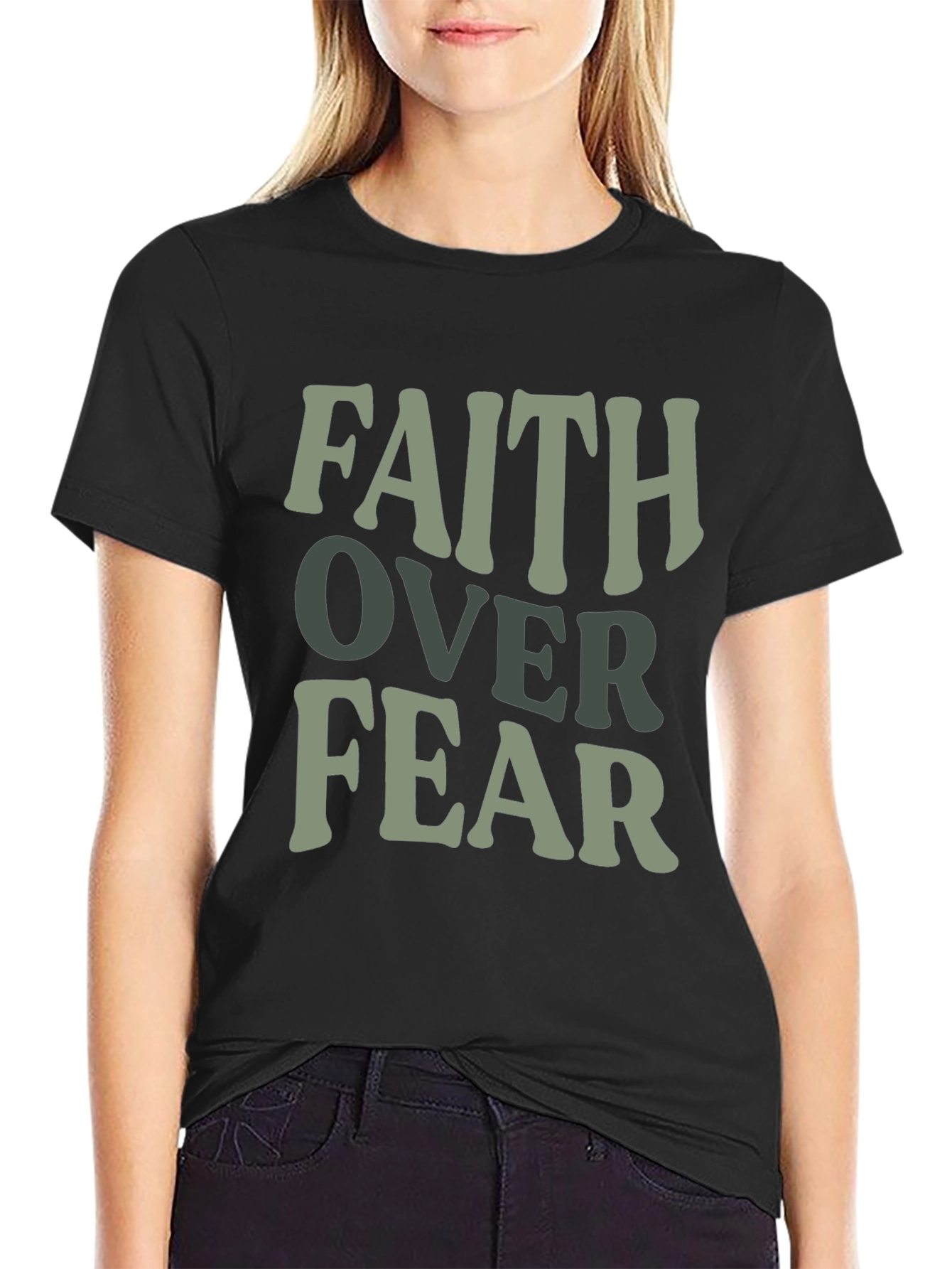 Faith Over Fear Graphic T-Shirt - Mens Black Tee