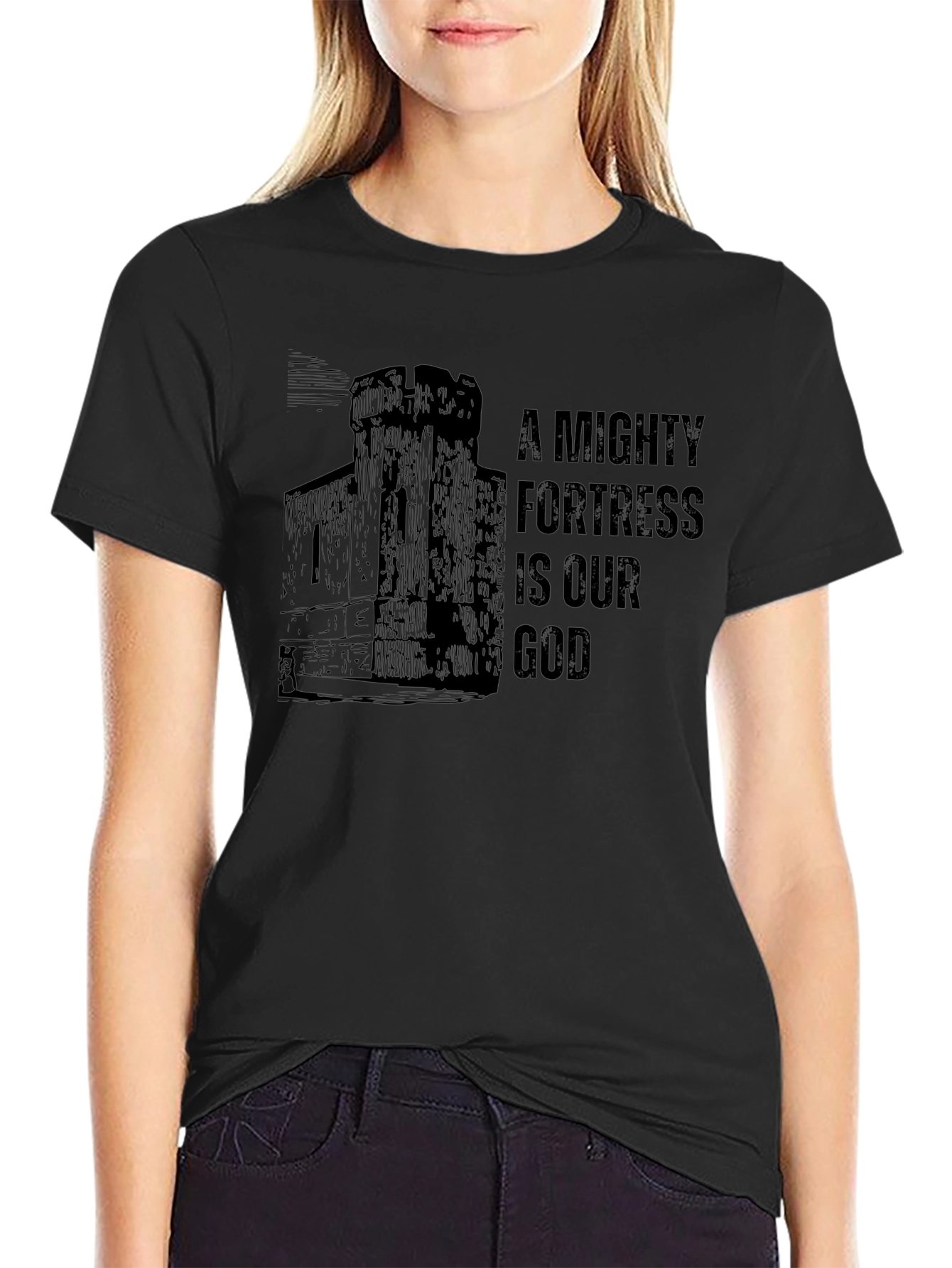 A Mighty Fortress is Our God Black T-Shirt