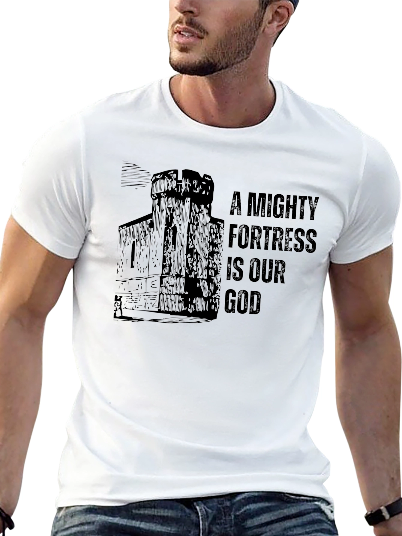 A Mighty Fortress is Our God Black T-Shirt