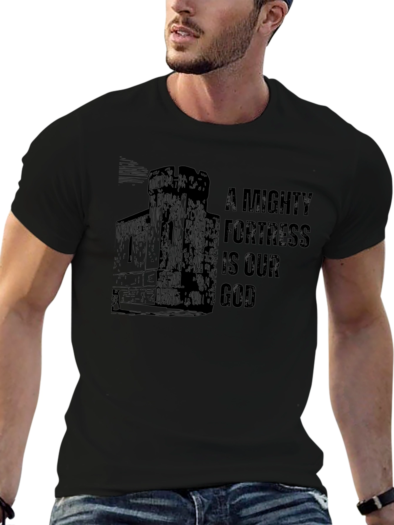A Mighty Fortress is Our God Black T-Shirt