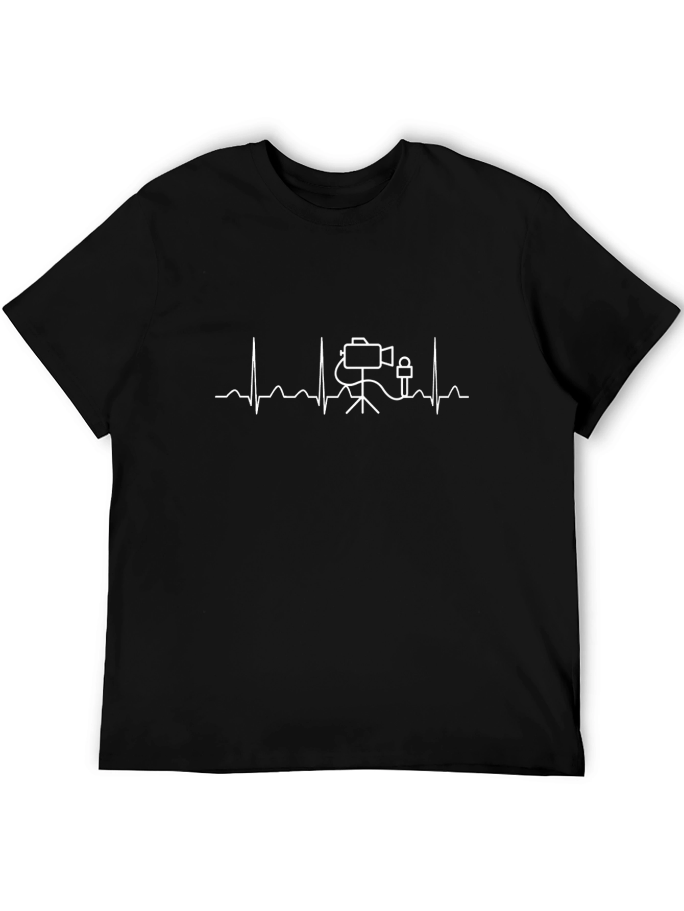Camera Lifebeat T-Shirt Photographers Pulse Black