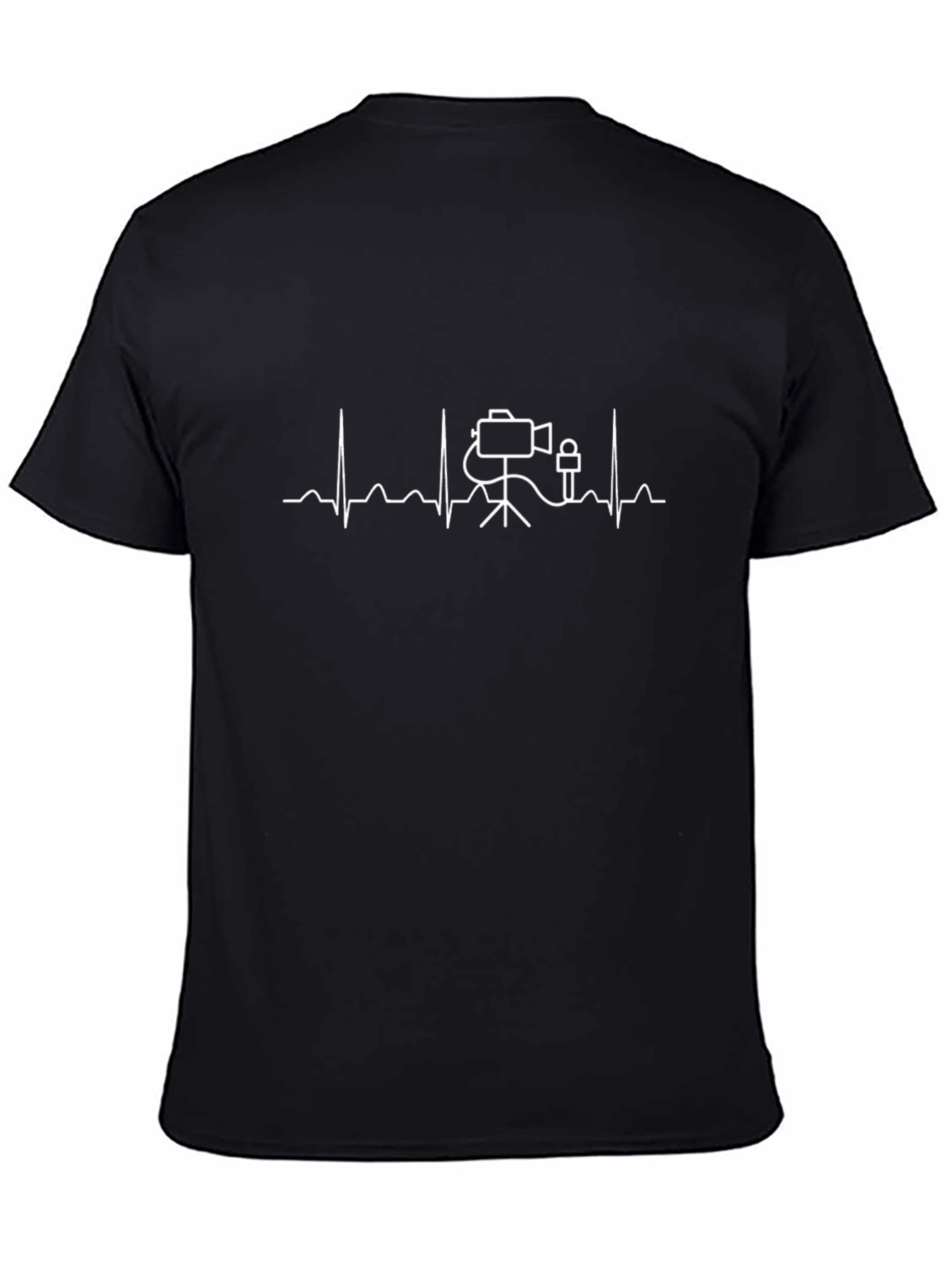 Camera Lifebeat T-Shirt Photographers Pulse Black