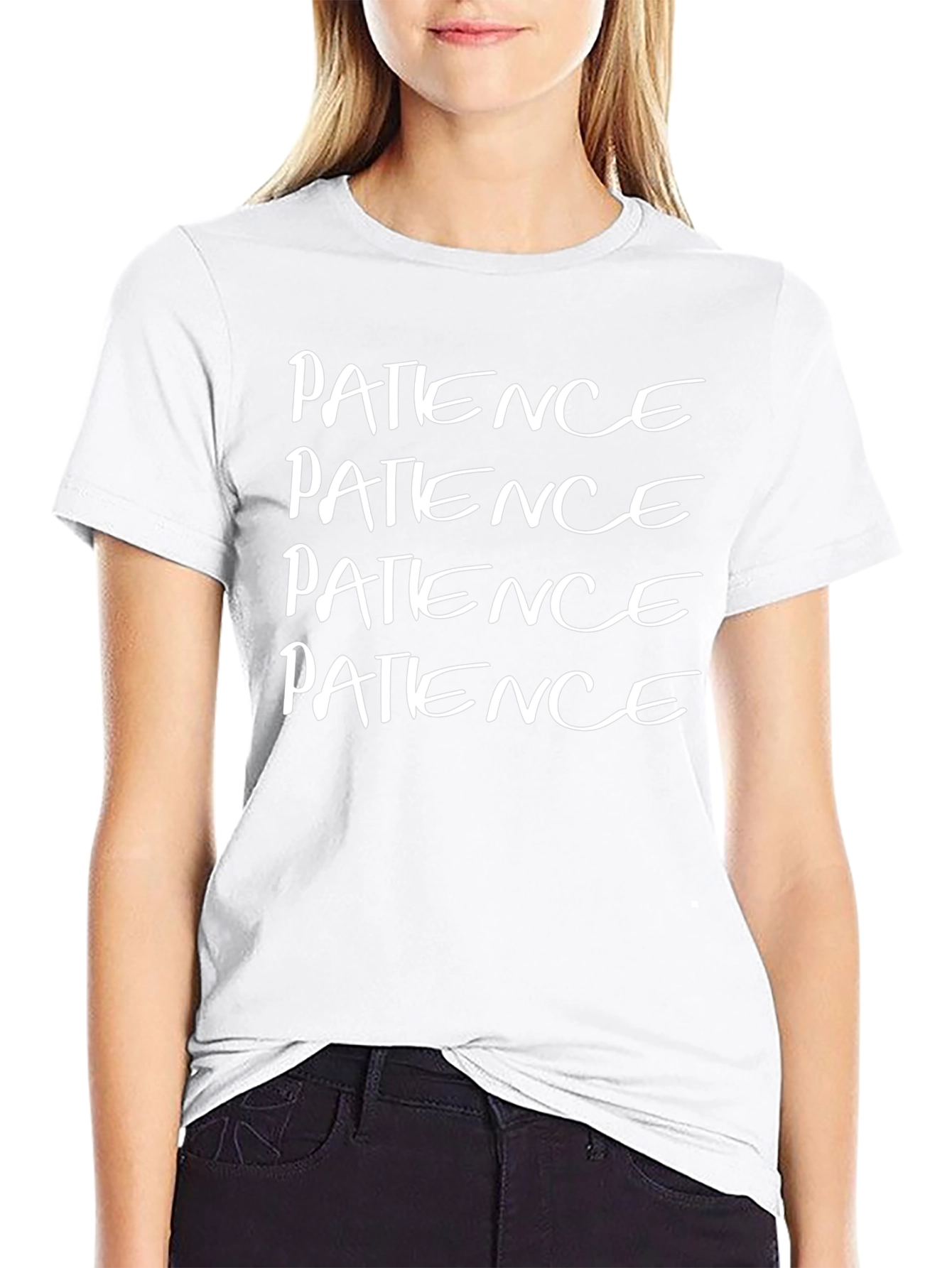 Patience Graphic T-Shirt - Black Casual Tee