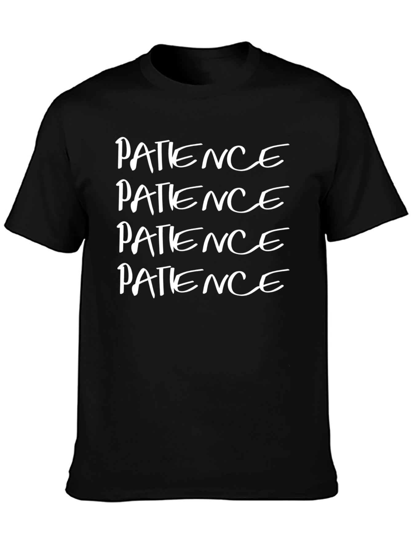 Patience Graphic T-Shirt - Black Casual Tee