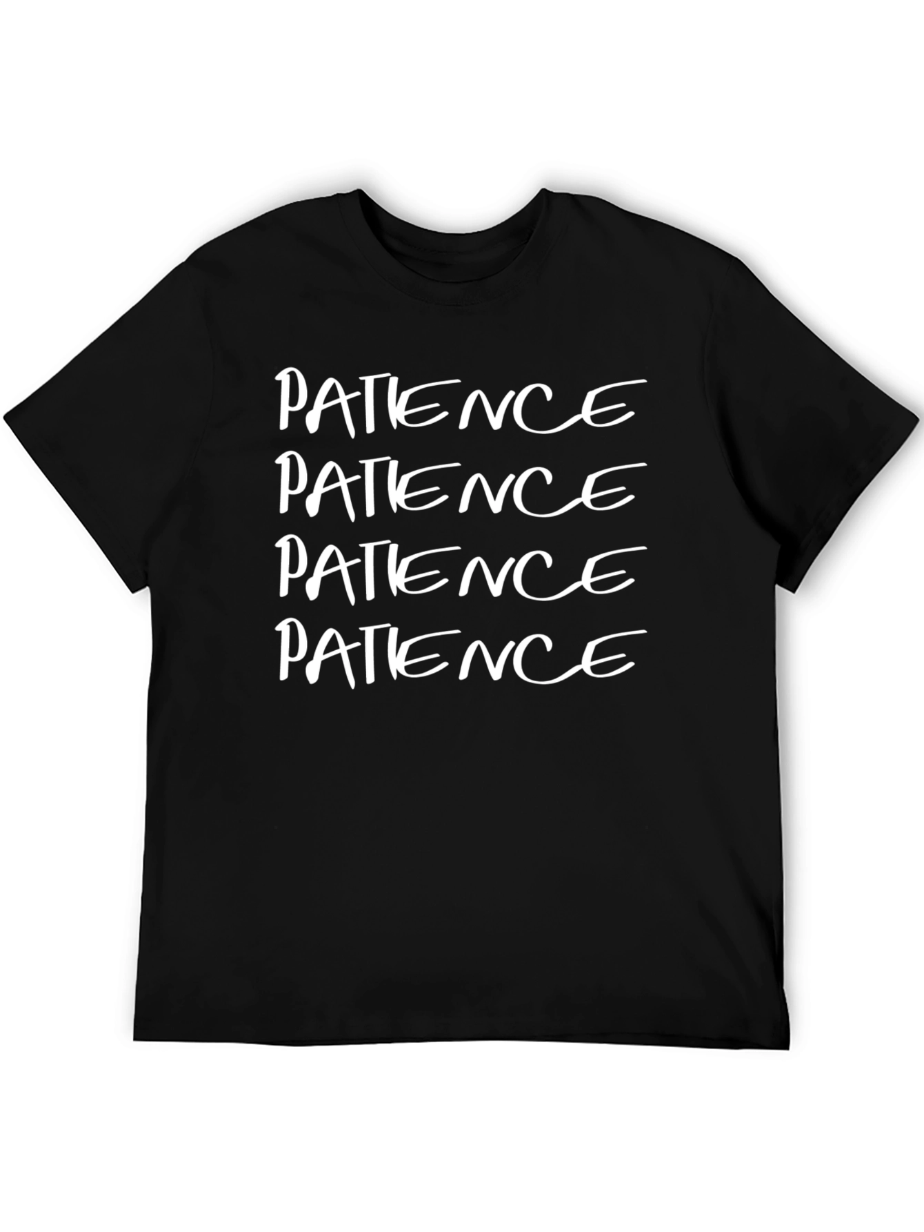 Patience Graphic T-Shirt - Black Casual Tee