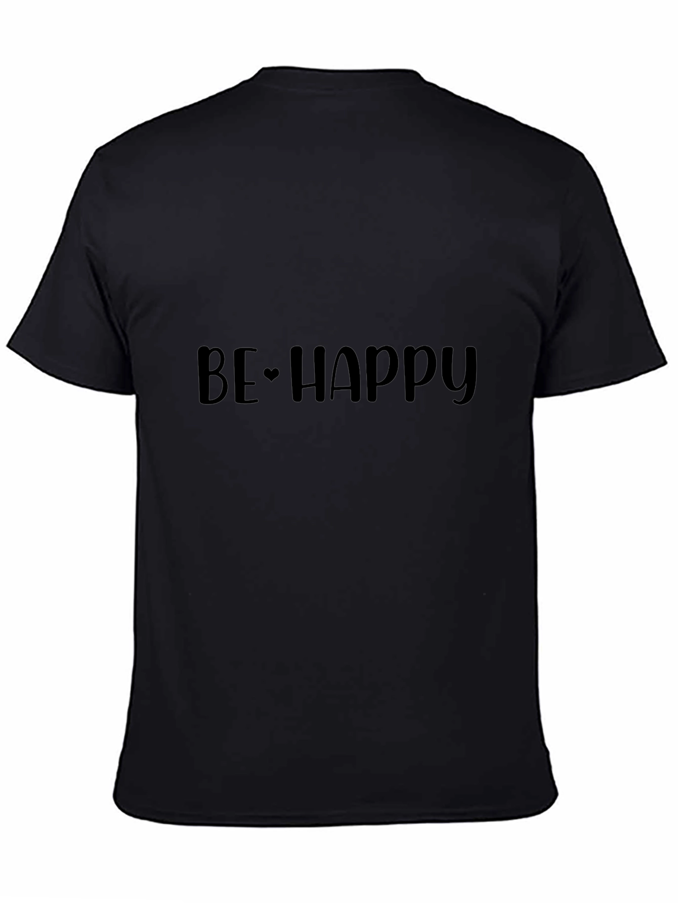 Be Happy Black T-Shirt - Casual Comfort