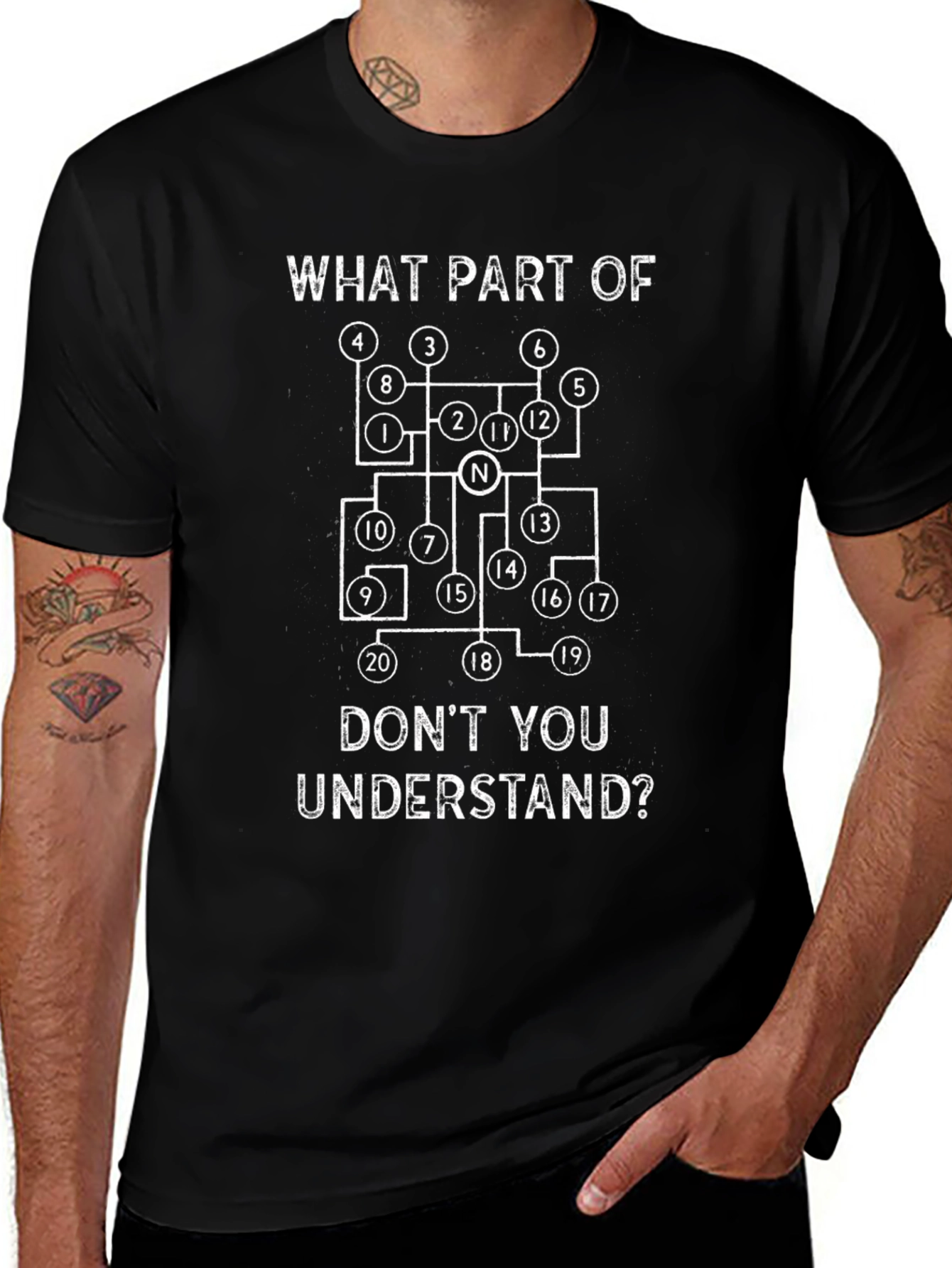 Trucker Gear Shift Pattern Humor T-Shirt