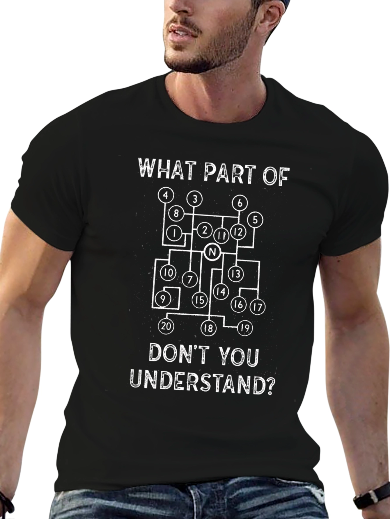 Trucker Gear Shift Pattern Humor T-Shirt