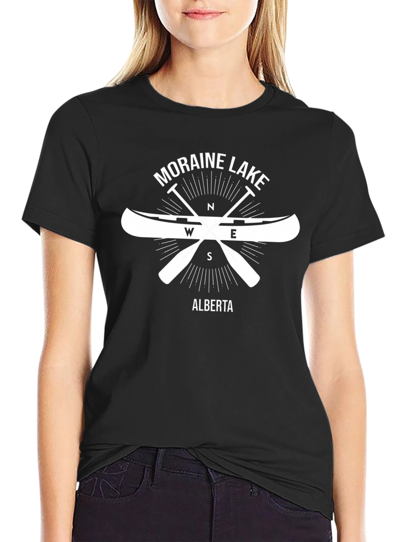 Moraine Lake Alberta Black T-Shirt