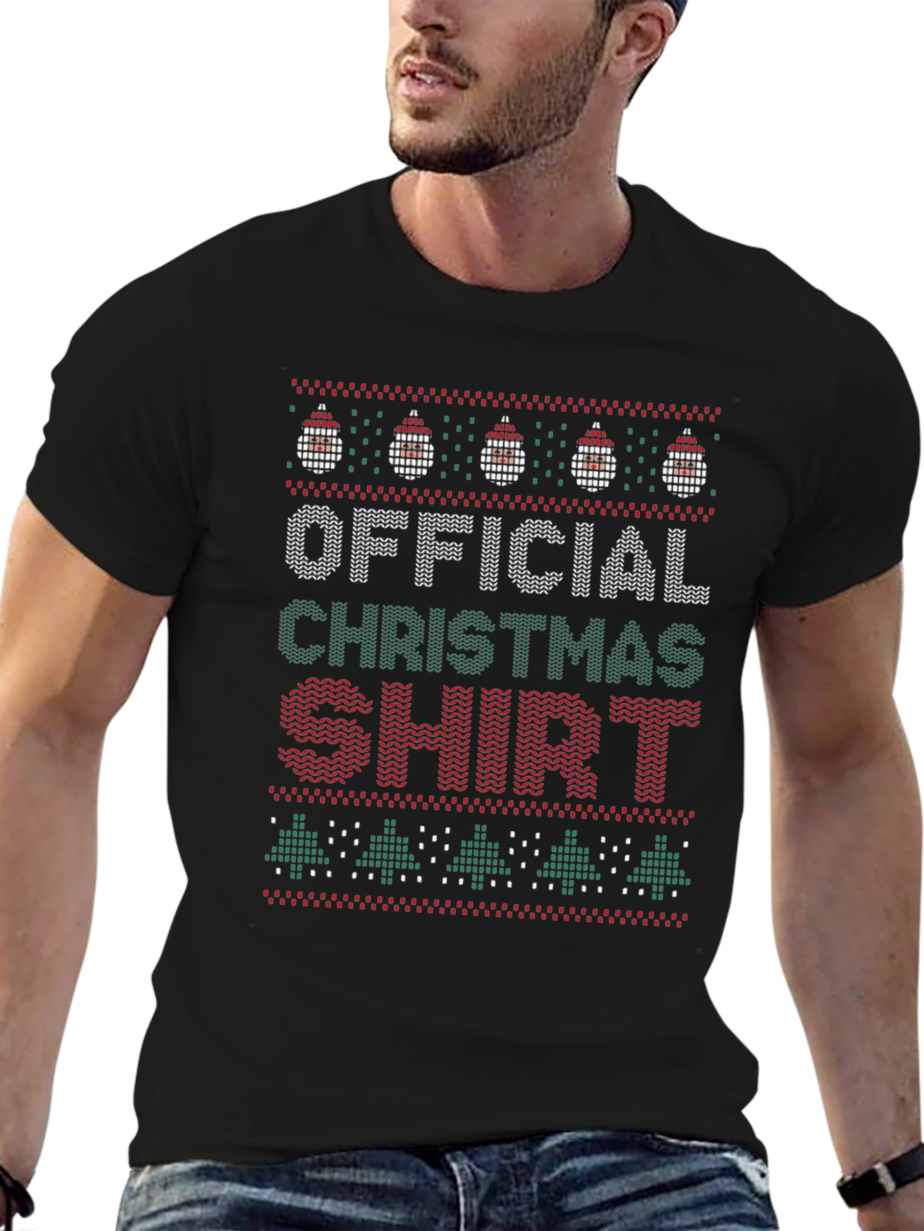 Ugly Christmas Sweater Knit Pattern T-Shirt