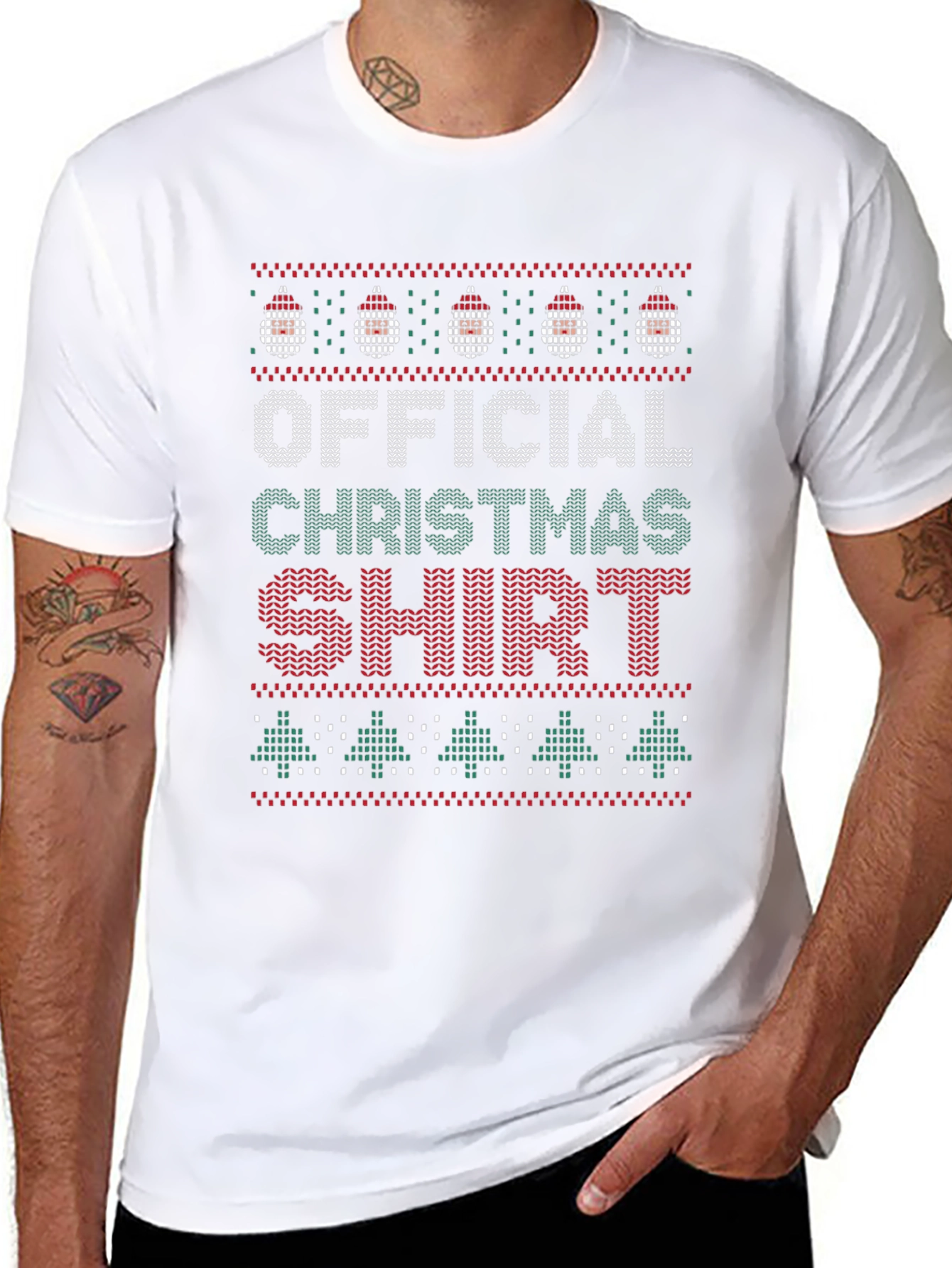 Ugly Christmas Sweater Knit Pattern T-Shirt