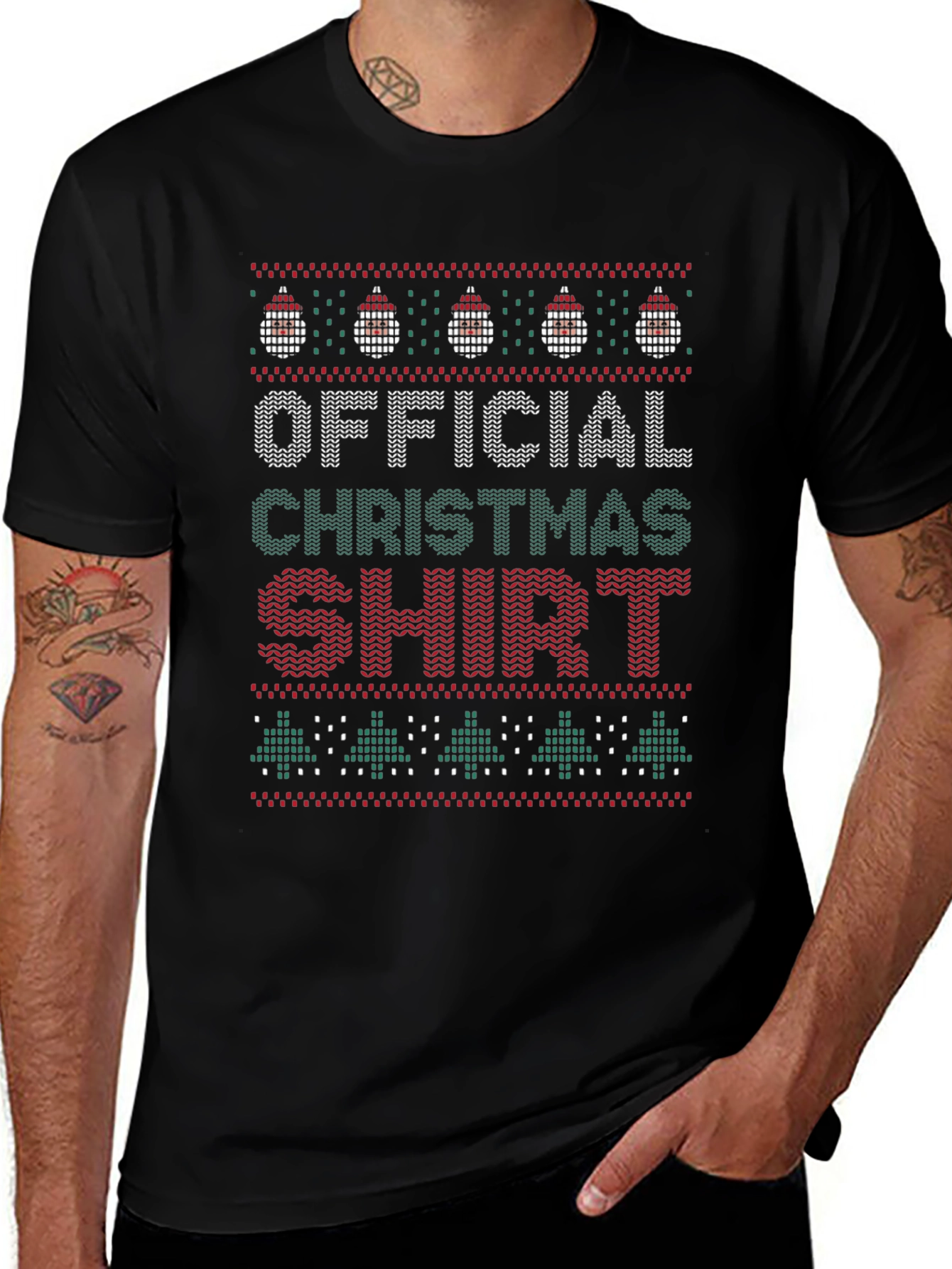 Ugly Christmas Sweater Knit Pattern T-Shirt
