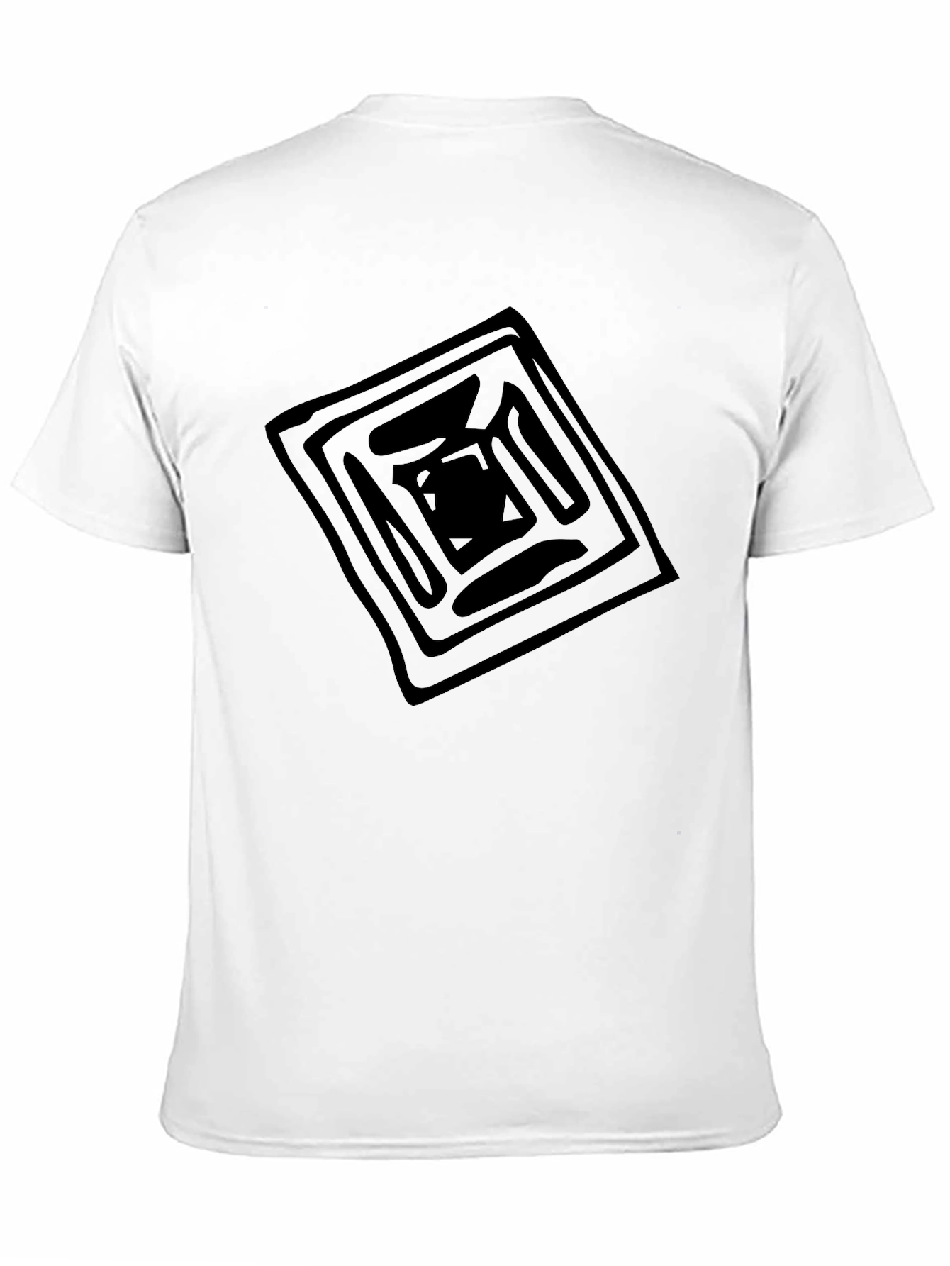 Abstract Square Graphic Tee - Black