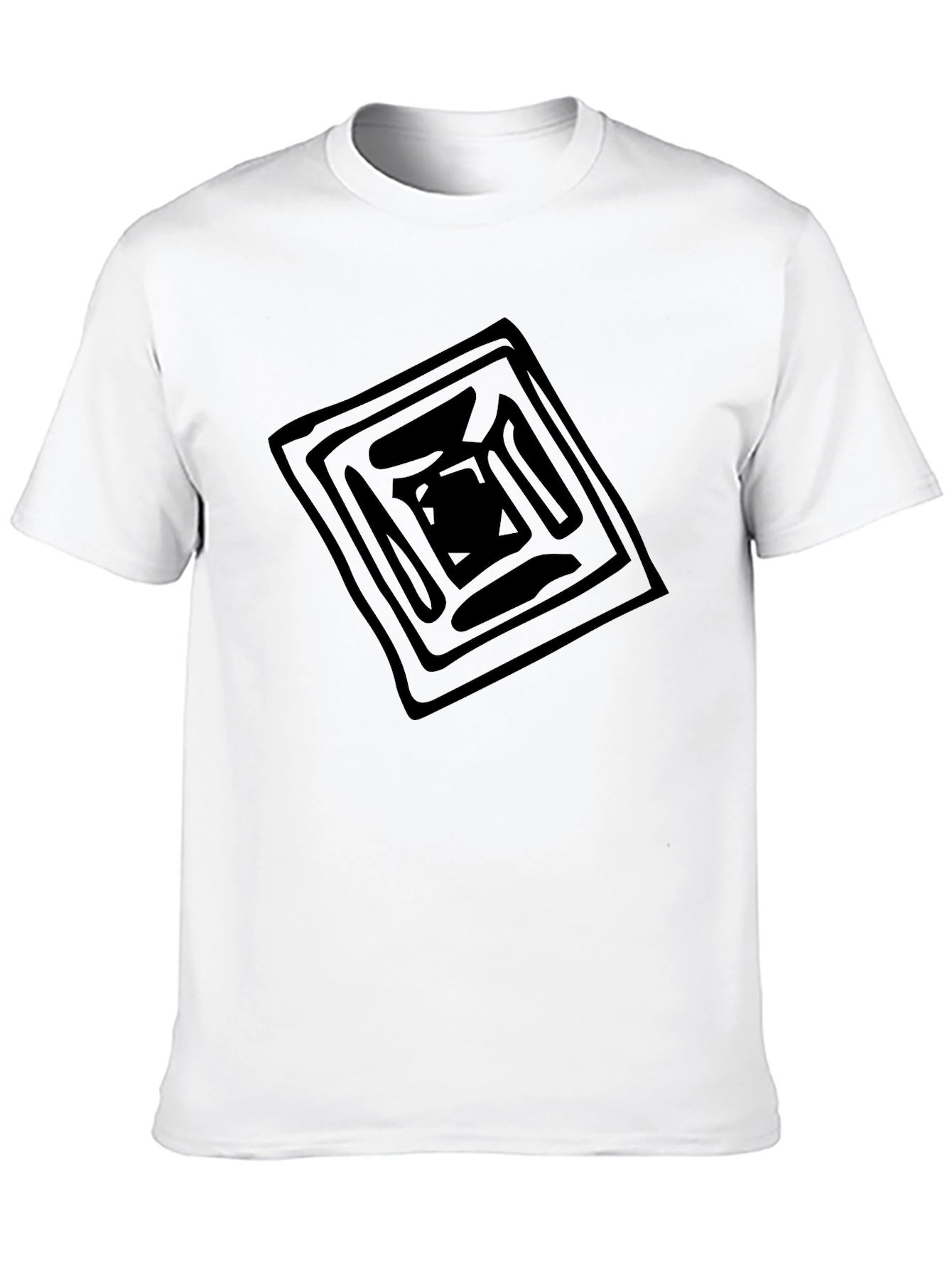 Abstract Square Graphic Tee - Black