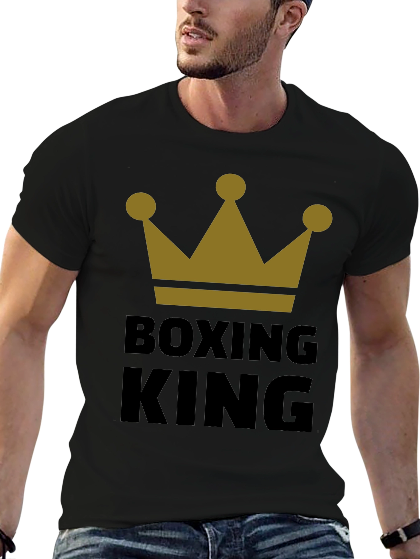 Boxing King Crown Graphic Tee - Black