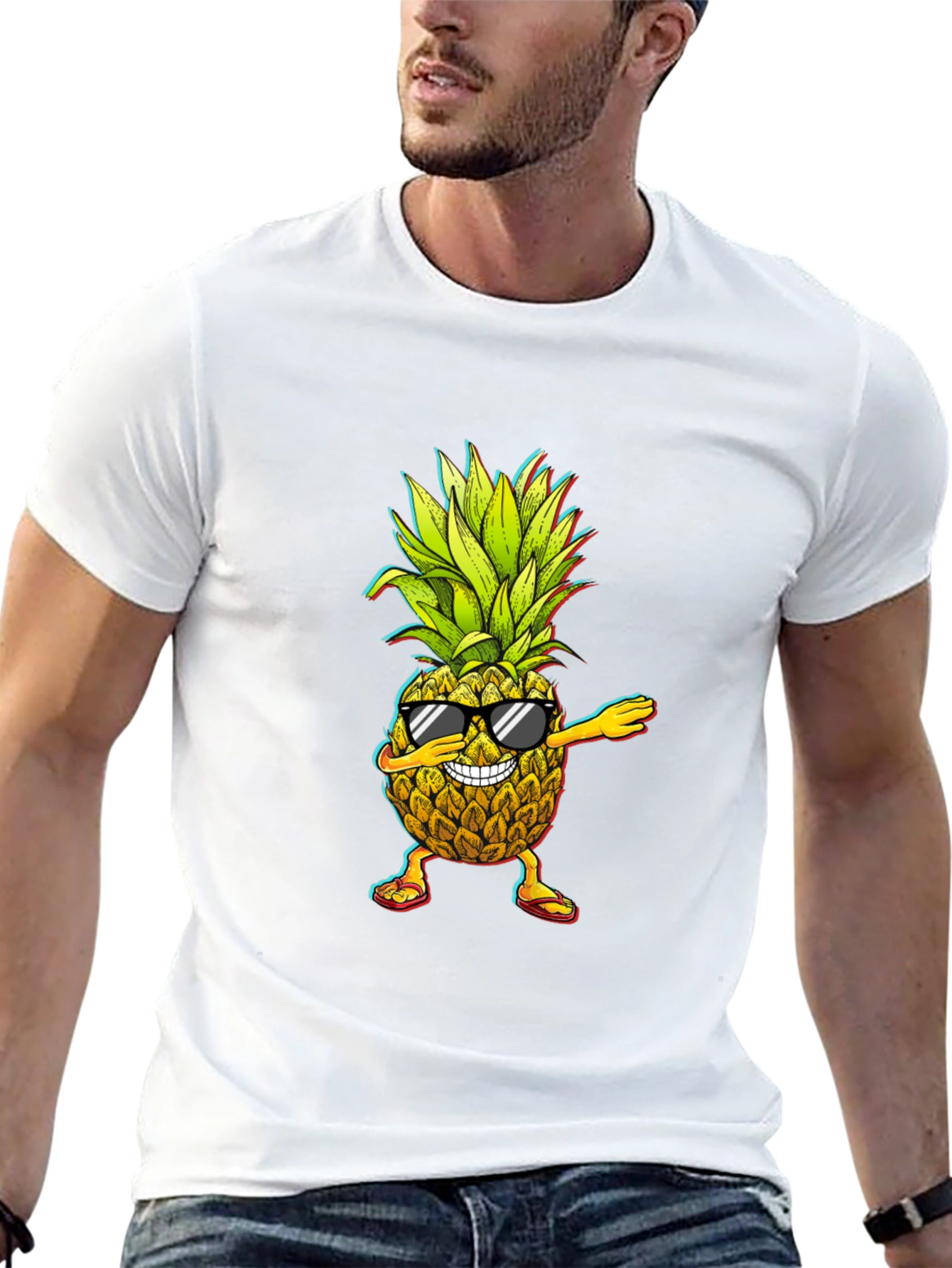 Dabbing Pineapple Graphic Tee - Cool Fruit Design!