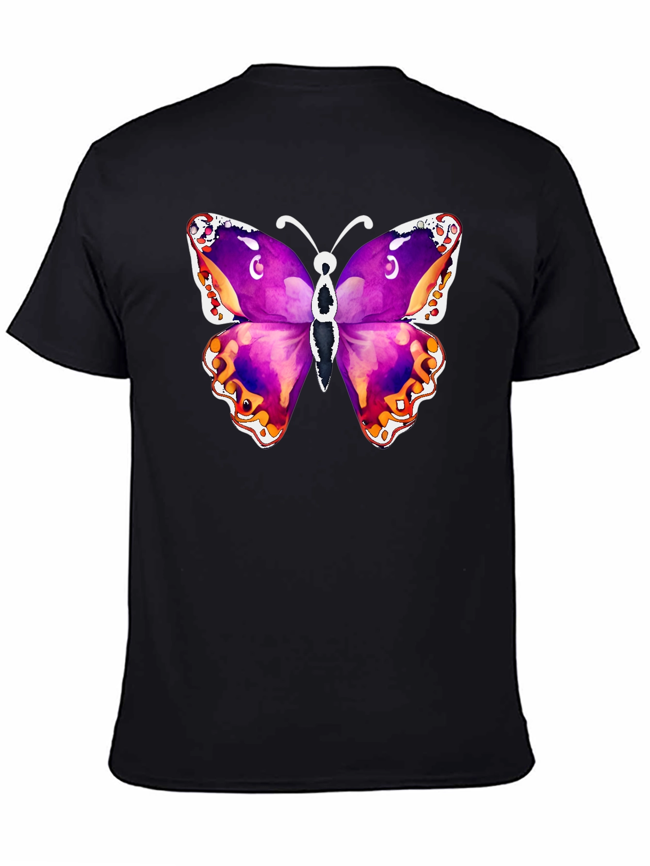 Butterfly Graphic Tee - Black Cotton T-Shirt