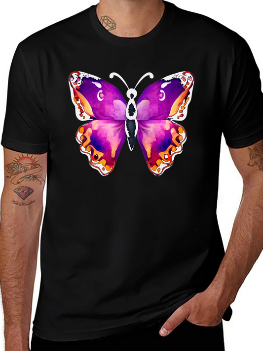 Butterfly Graphic Tee - Black Cotton T-Shirt