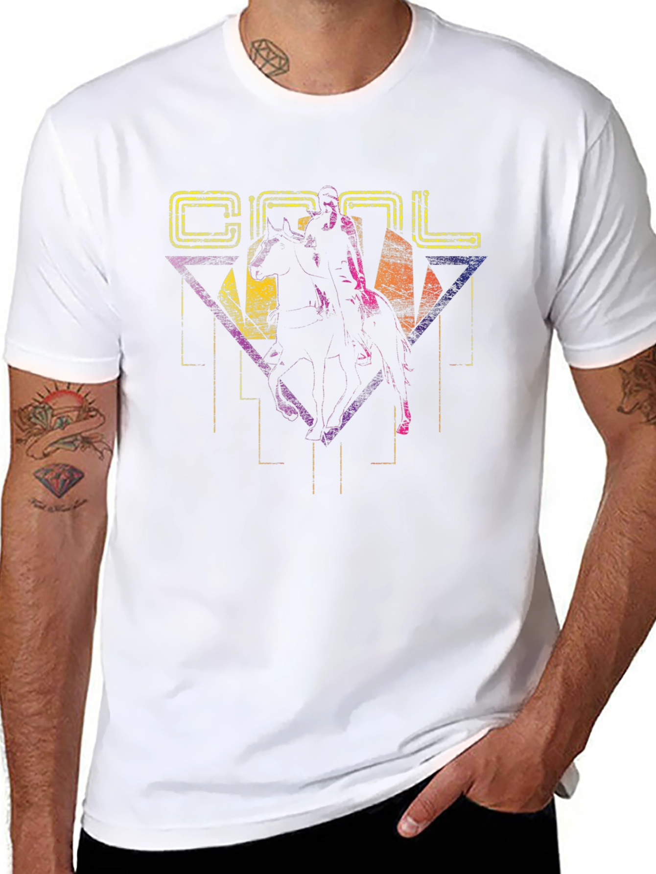 Retro Cool Horse Rider Graphic Tee