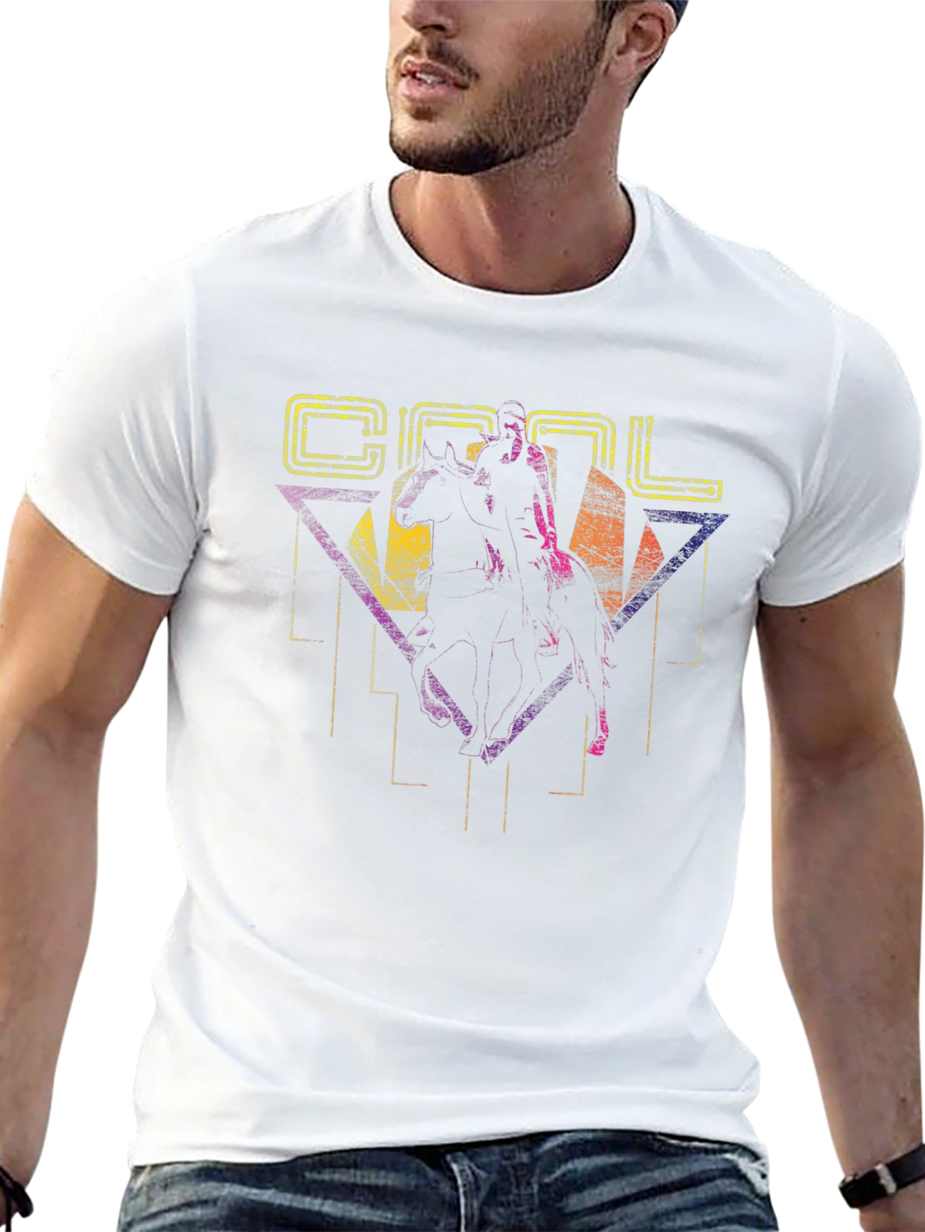 Retro Cool Horse Rider Graphic Tee