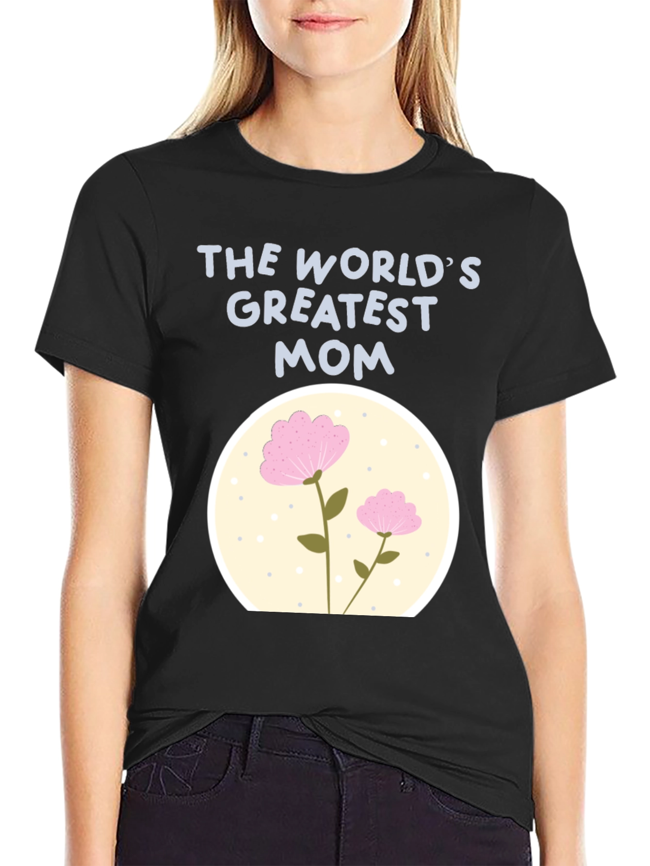 Worlds Greatest Mom Floral Graphic Tee