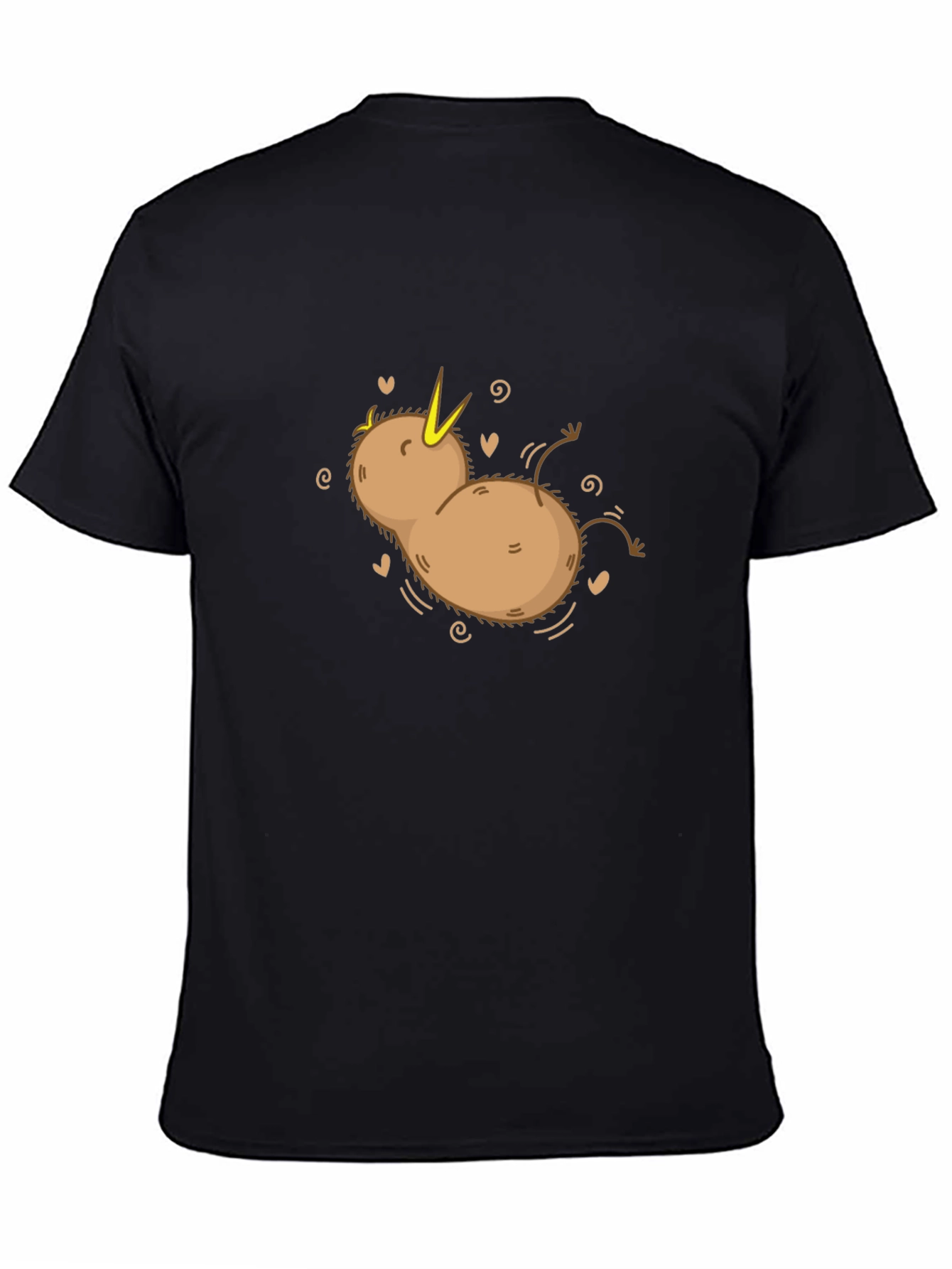 Kiwi Bird Cartoon T-Shirt - Black Cotton Tee