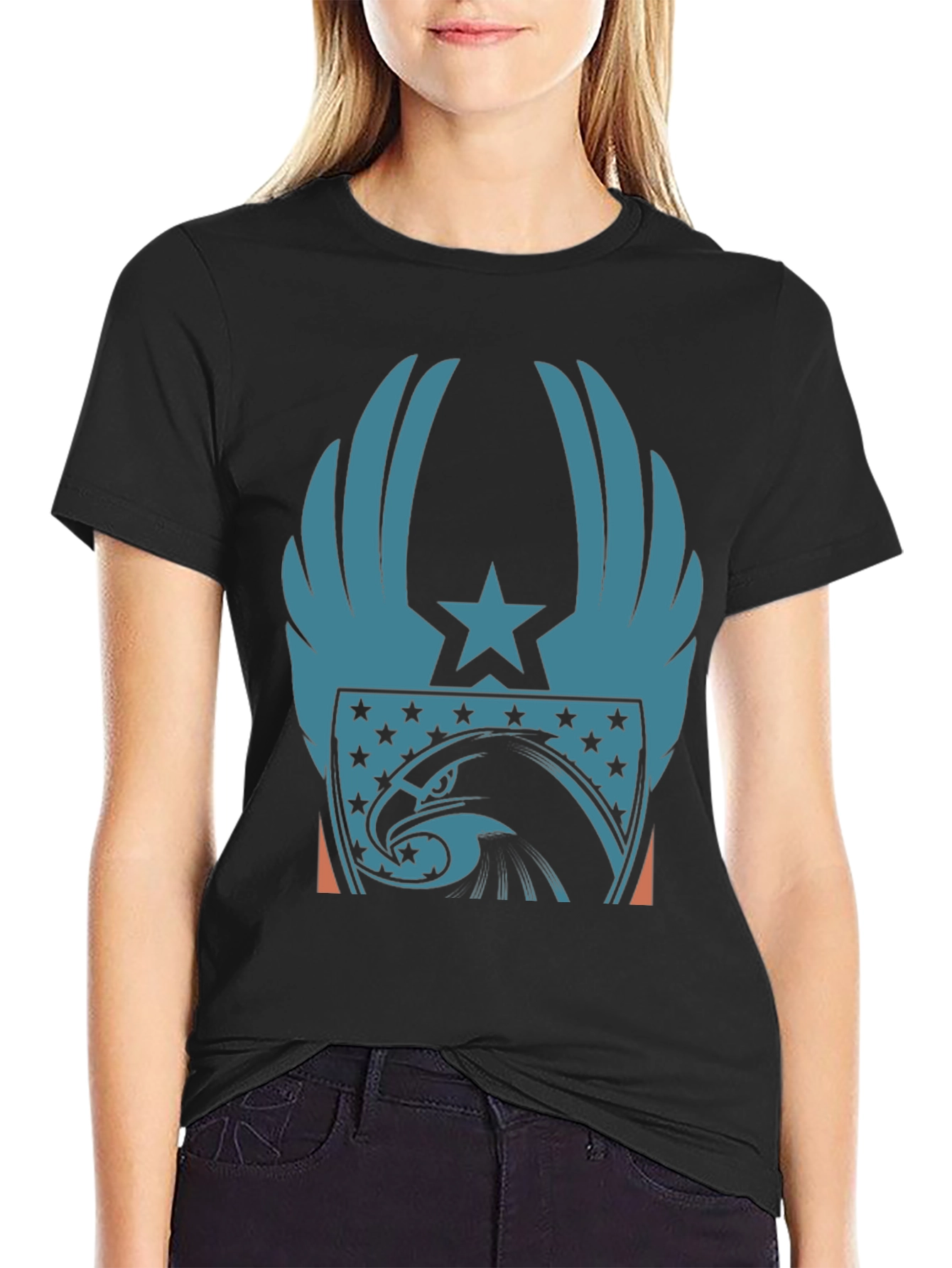 Patriotic Eagle Wing Star Graphic Tee