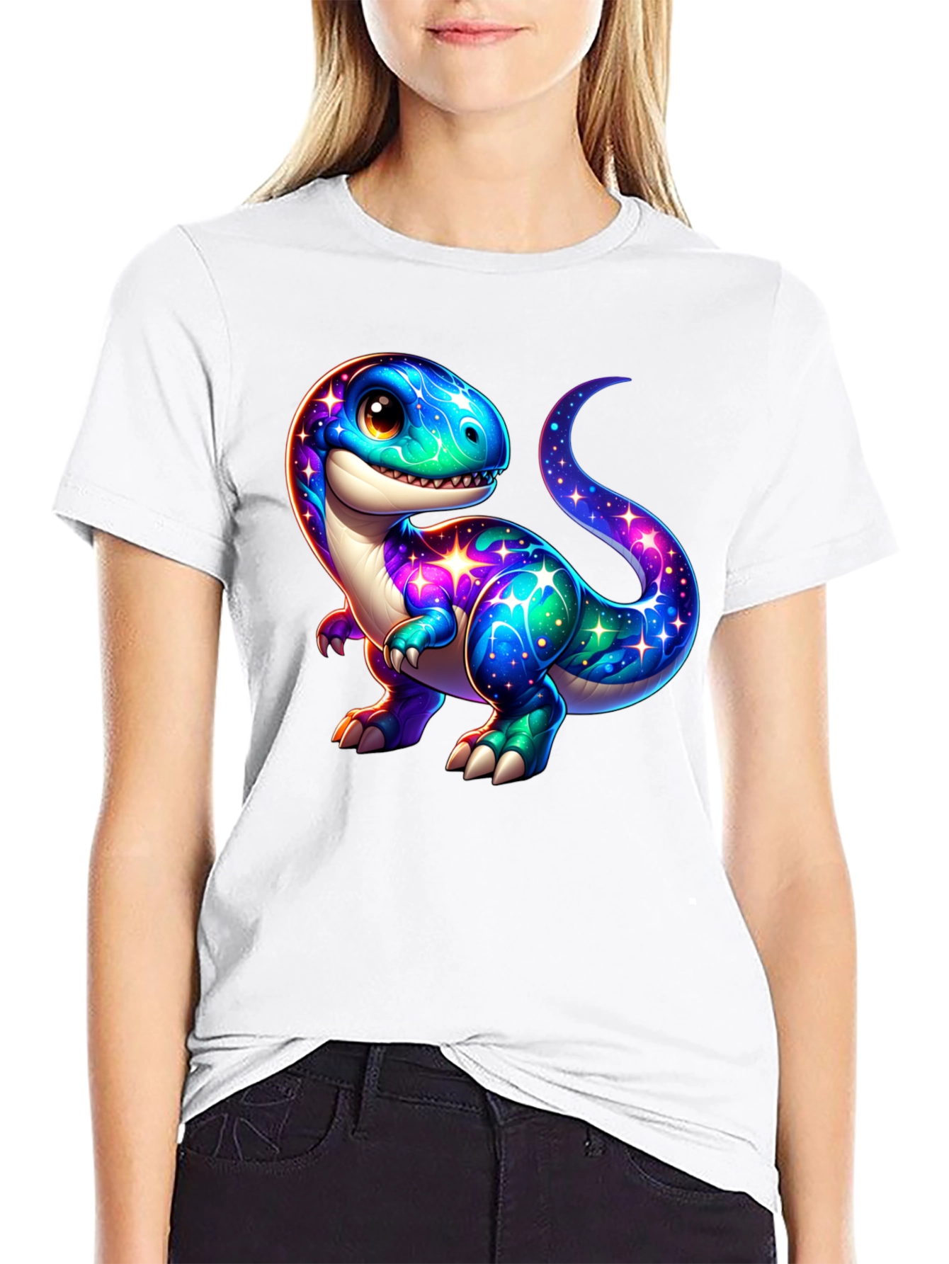 Galaxy Dino T-Shirt - Cute Dinosaur Tee