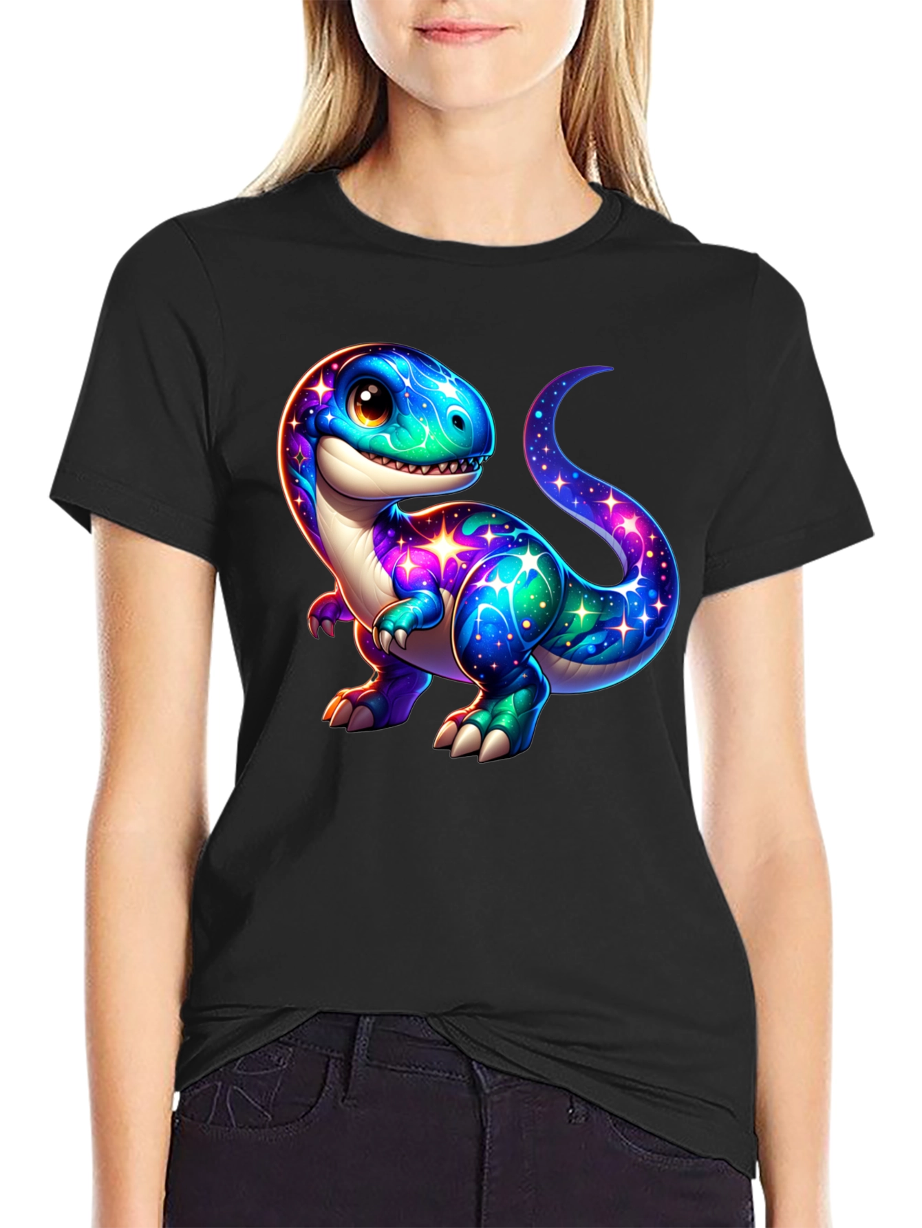 Galaxy Dino T-Shirt - Cute Dinosaur Tee
