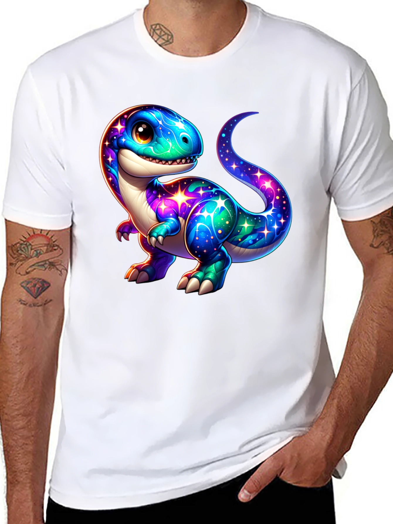 Galaxy Dino T-Shirt - Cute Dinosaur Tee