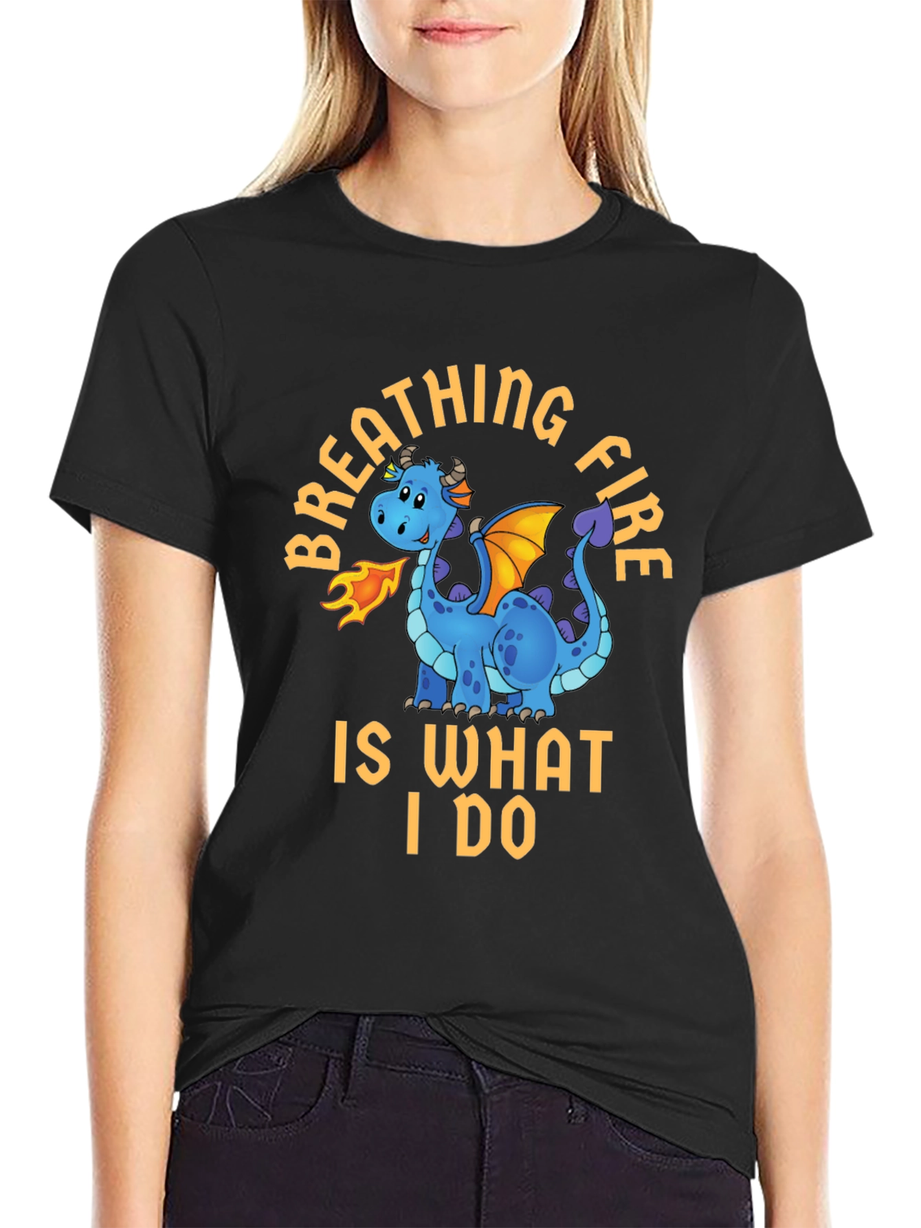 Breathing Fire Dragon Graphic T-Shirt
