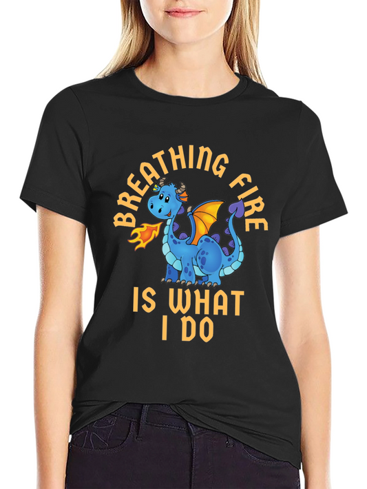 Breathing Fire Dragon Graphic T-Shirt