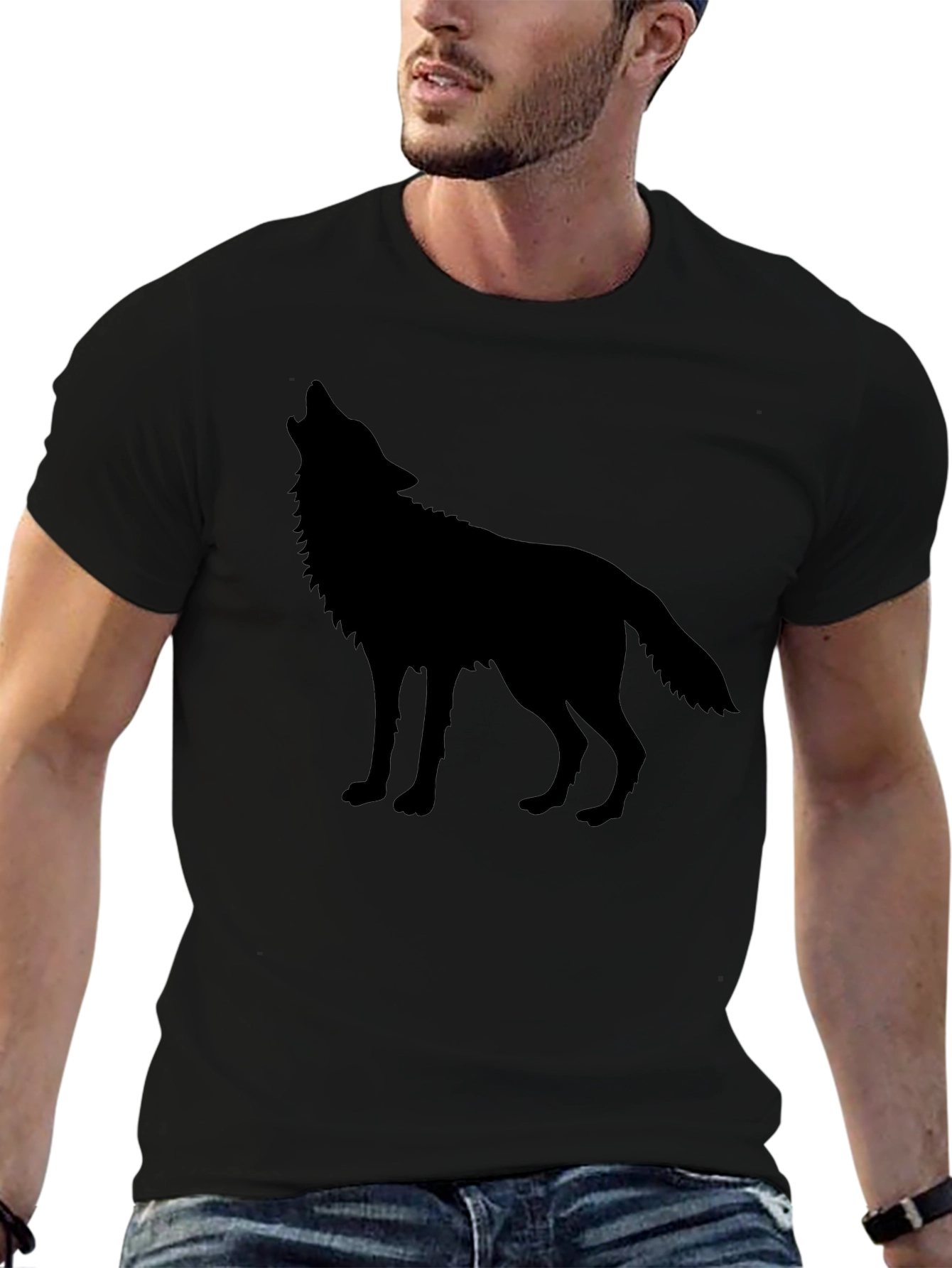 Wolf Silhouette Black T-Shirt