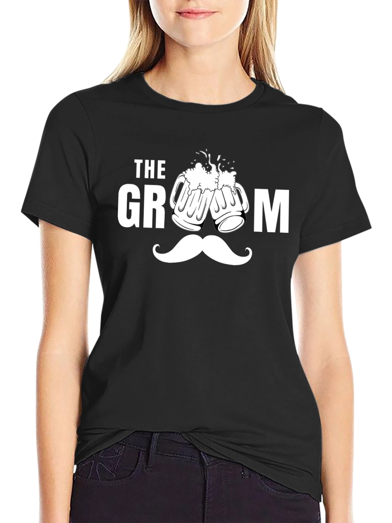 Groom Beer Toast Graphic Black T-Shirt