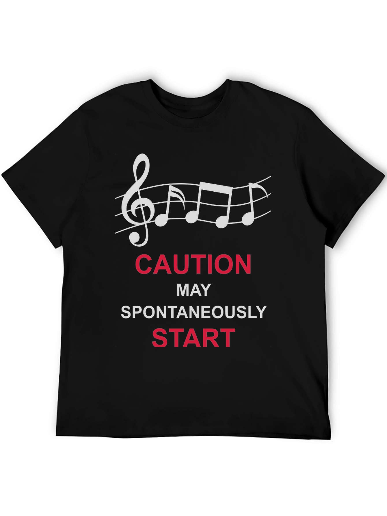 Caution Spontaneous Start Music T-Shirt