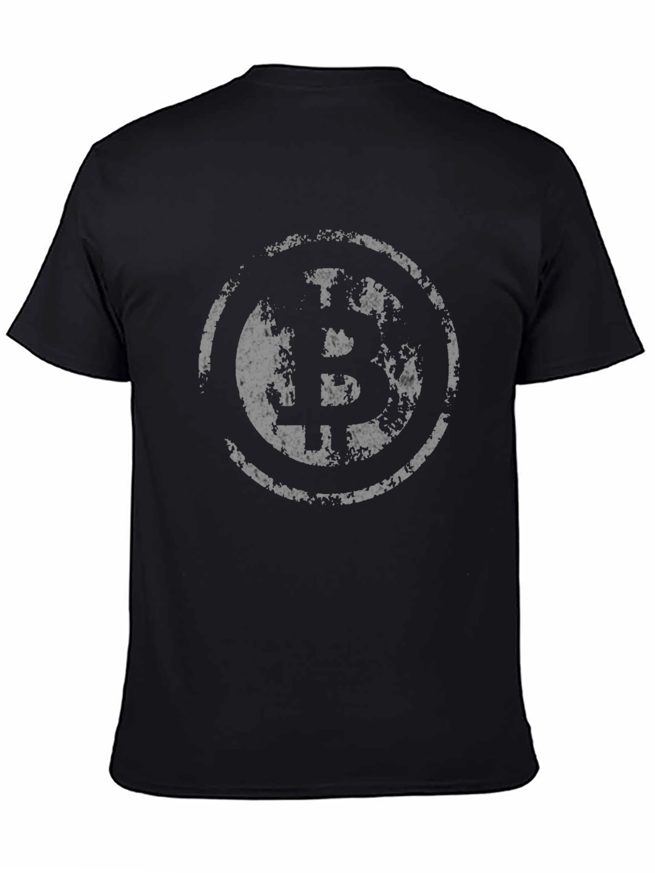 Bitcoin Distressed Logo Black T-Shirt
