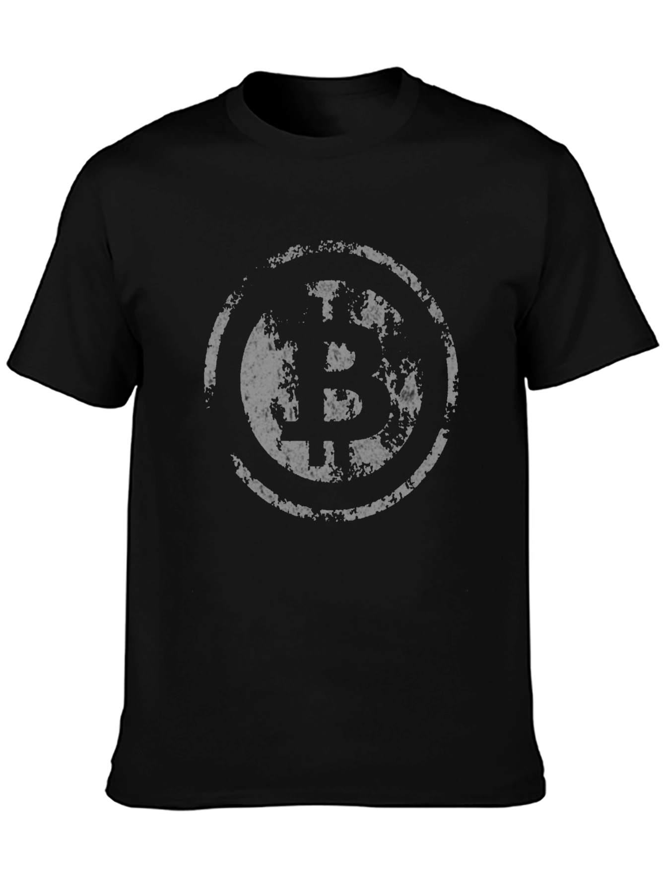 Bitcoin Distressed Logo Black T-Shirt