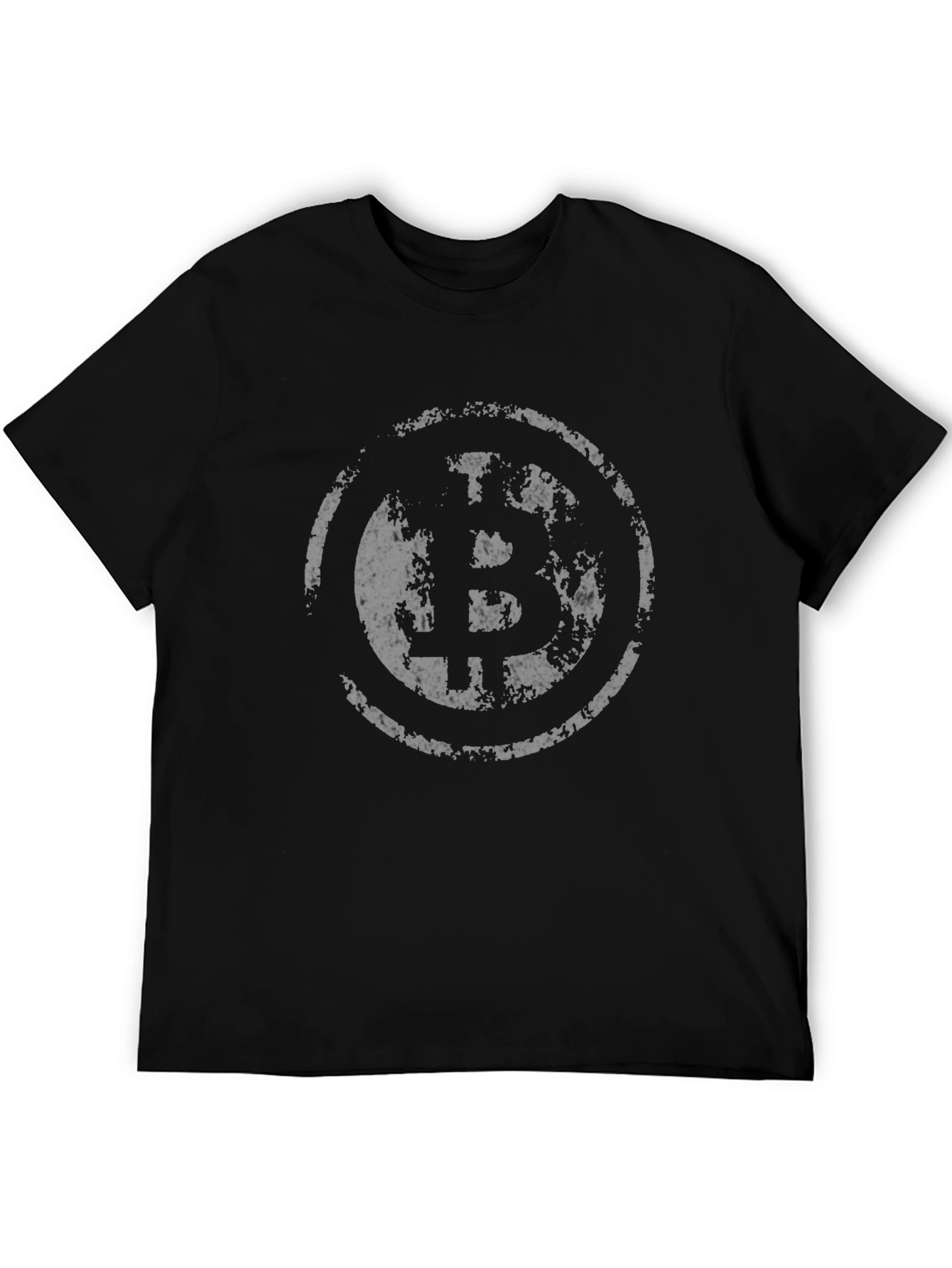 Bitcoin Distressed Logo Black T-Shirt