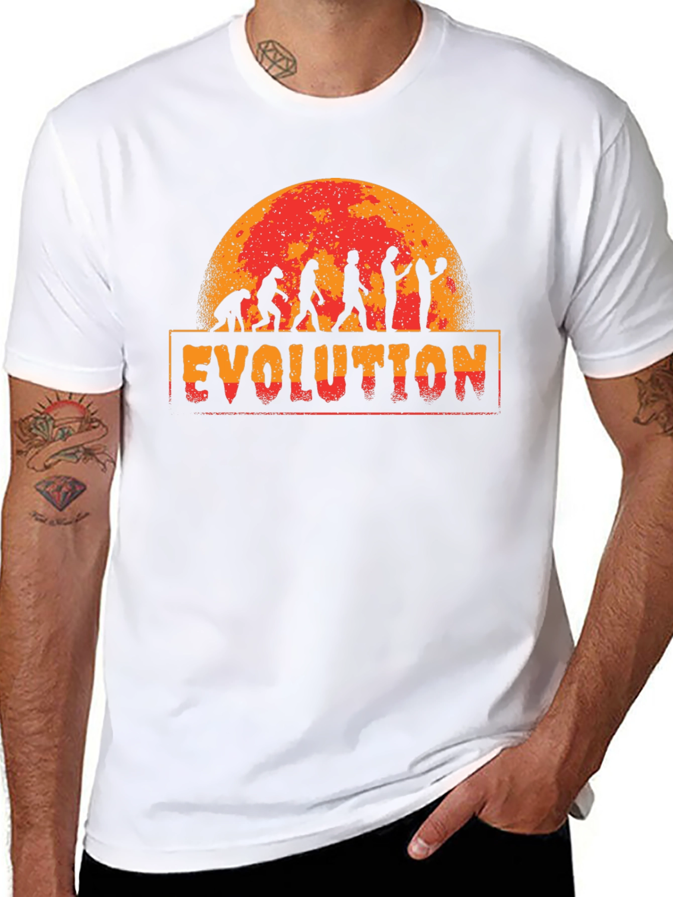 Basketball Evolution Graphic Print T-Shirt