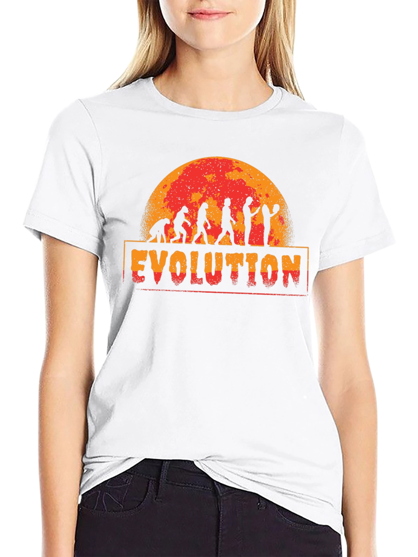 Basketball Evolution Graphic Print T-Shirt