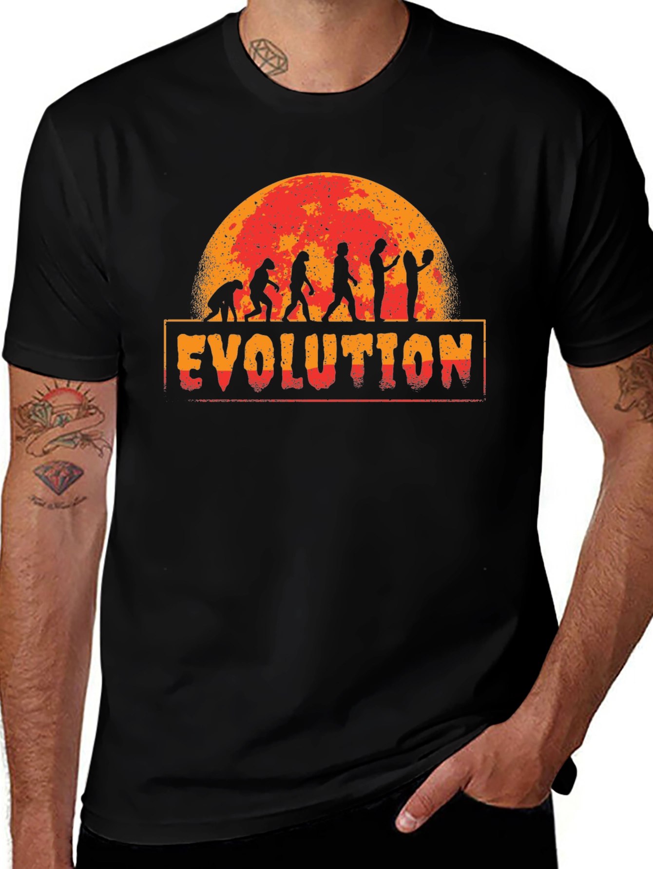 Basketball Evolution Graphic Print T-Shirt