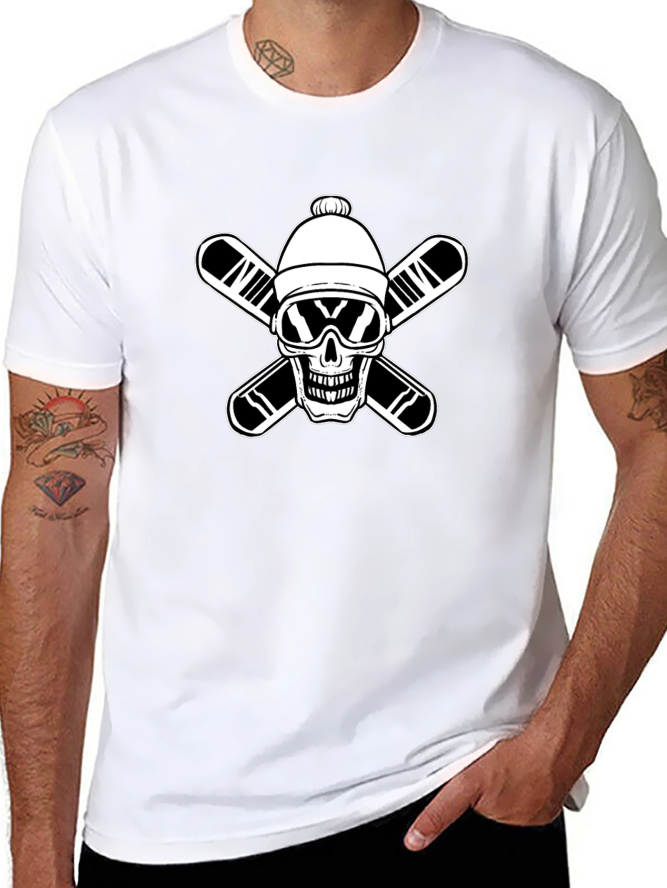 Skull Skier Graphic Tee - Black T-Shirt