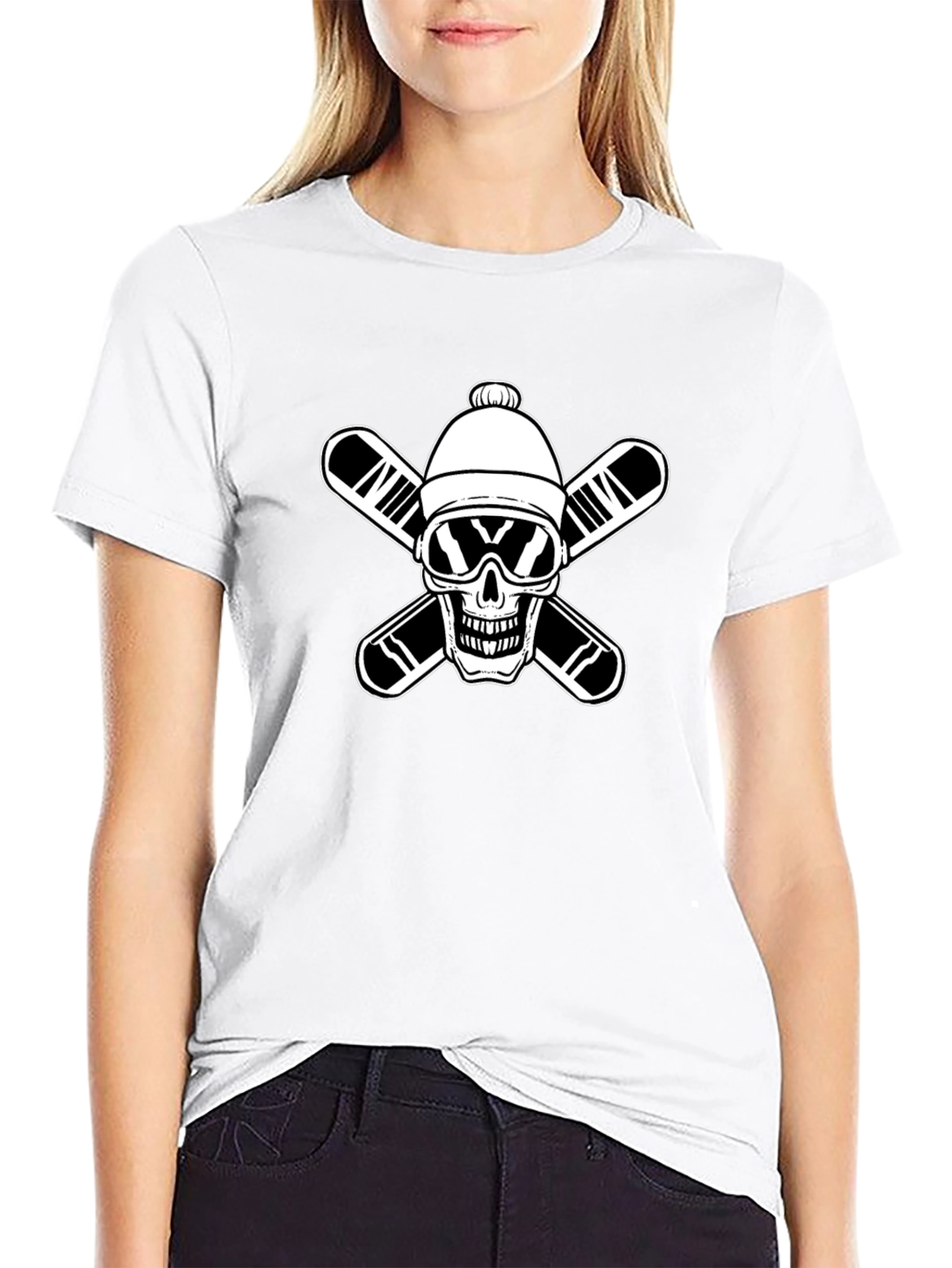 Skull Skier Graphic Tee - Black T-Shirt