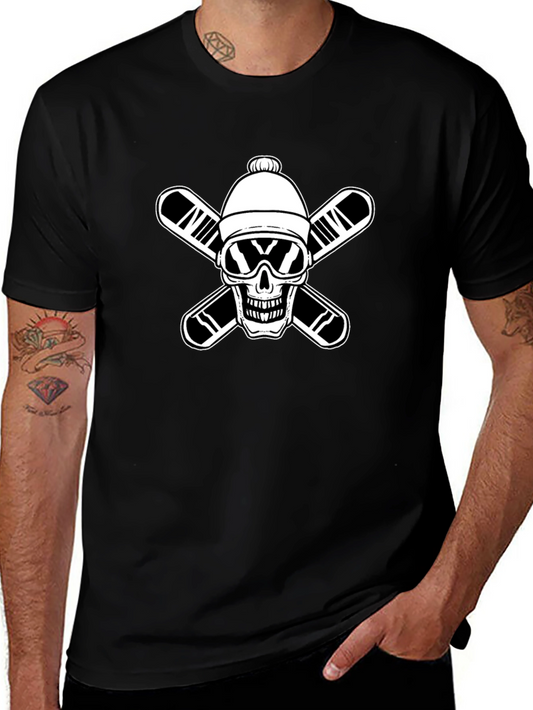 Skull Skier Graphic Tee - Black T-Shirt