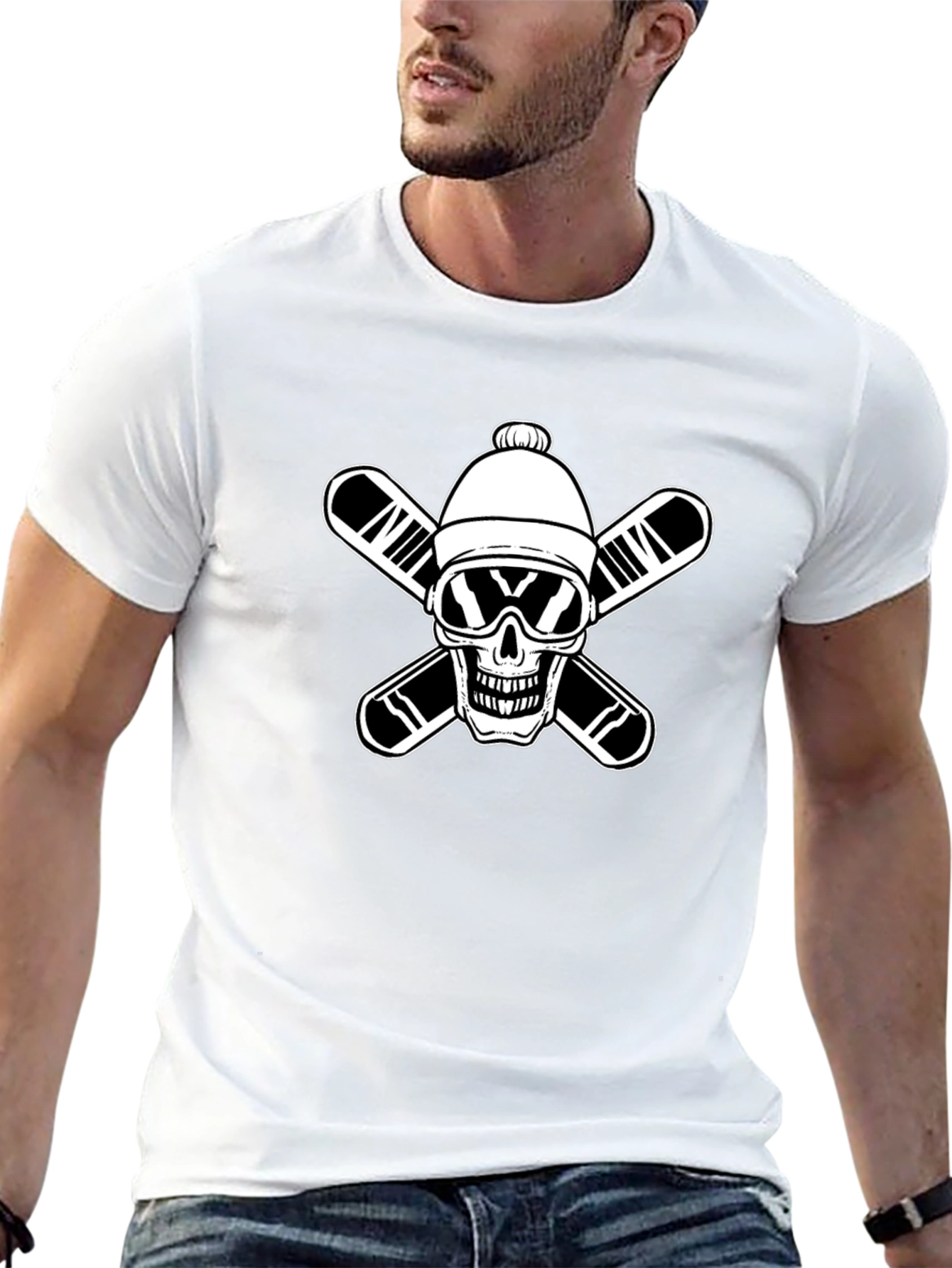 Skull Skier Graphic Tee - Black T-Shirt