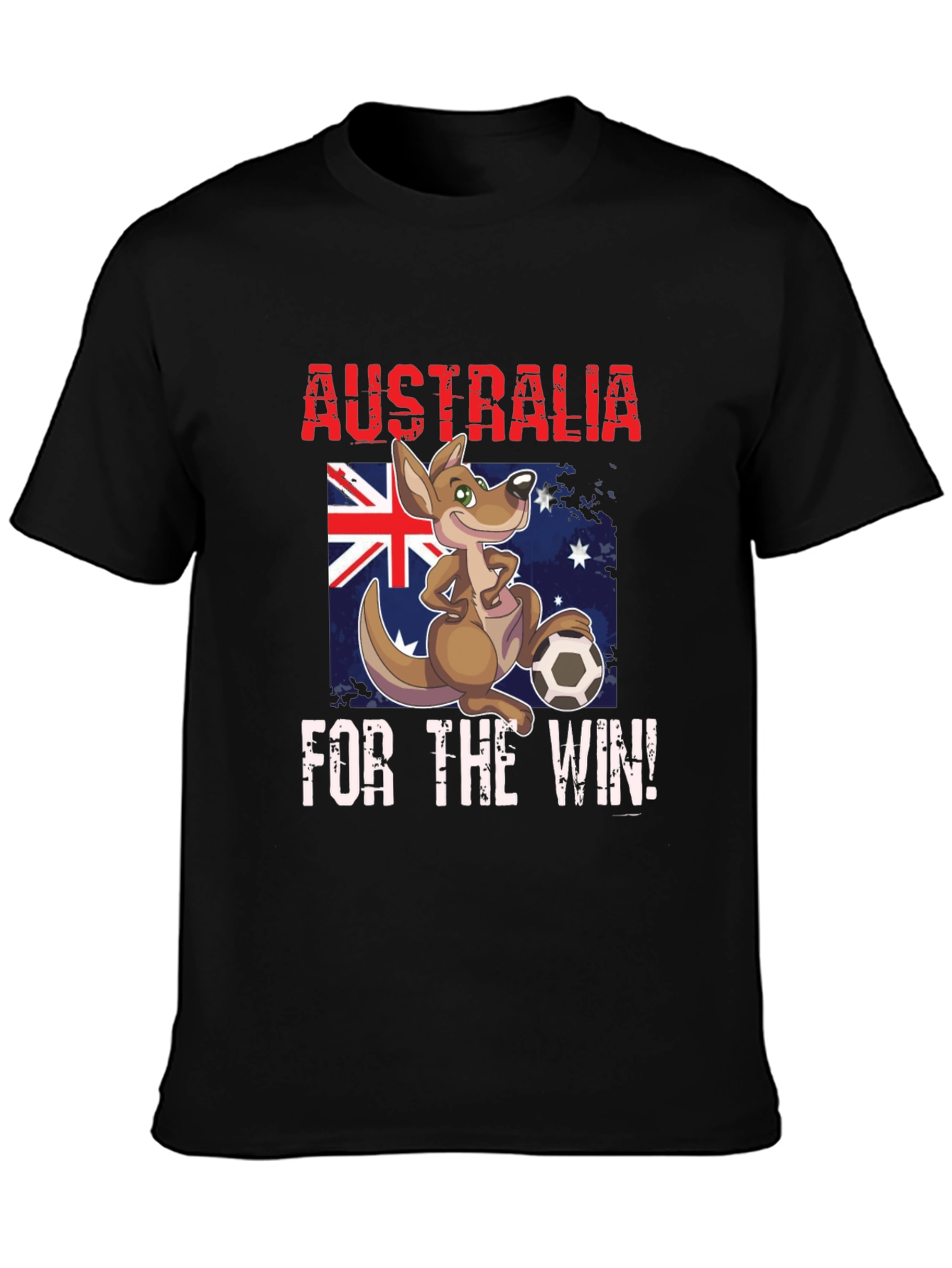 Australia Soccer T-Shirt Kangaroo Cartoon